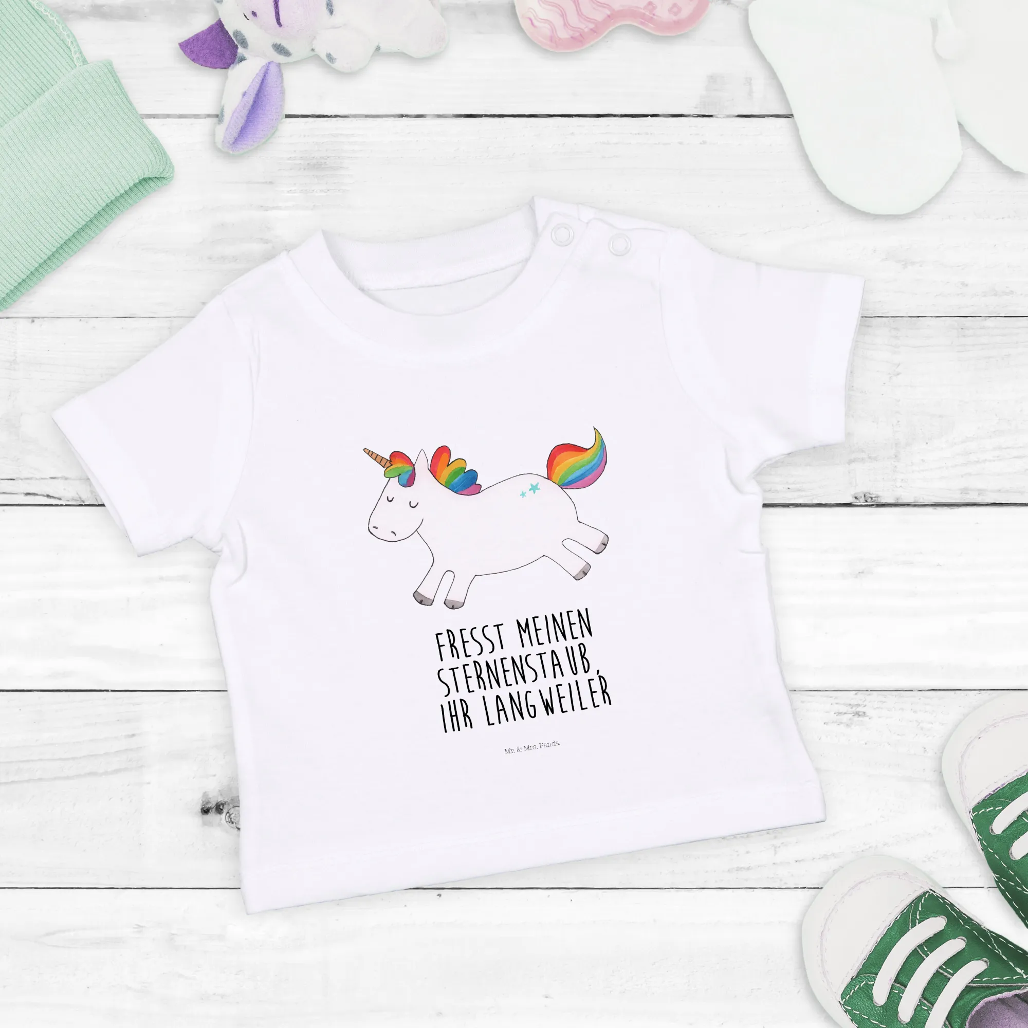 Organic Baby Shirt Einhorn Happy