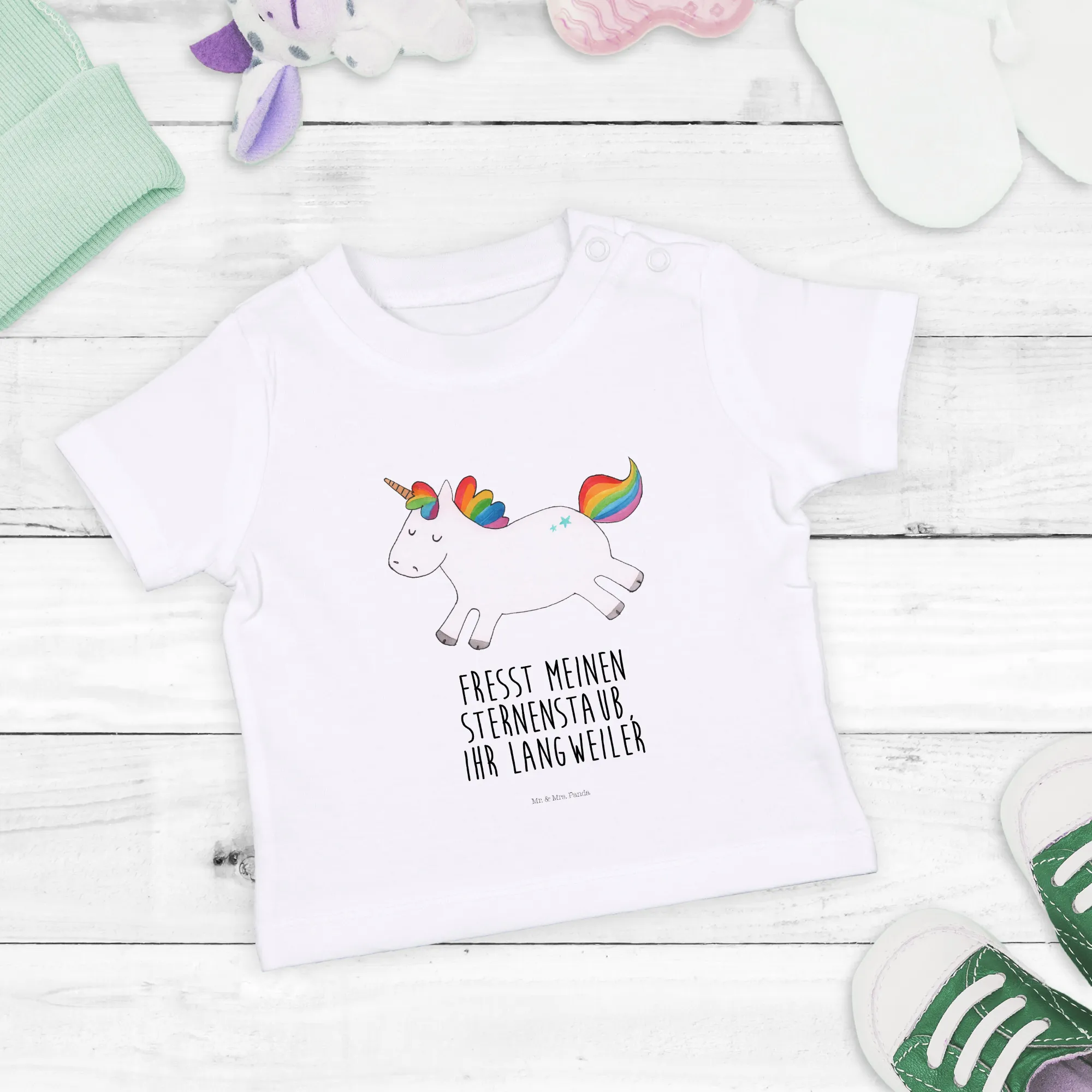 Organic Baby Shirt Einhorn Happy