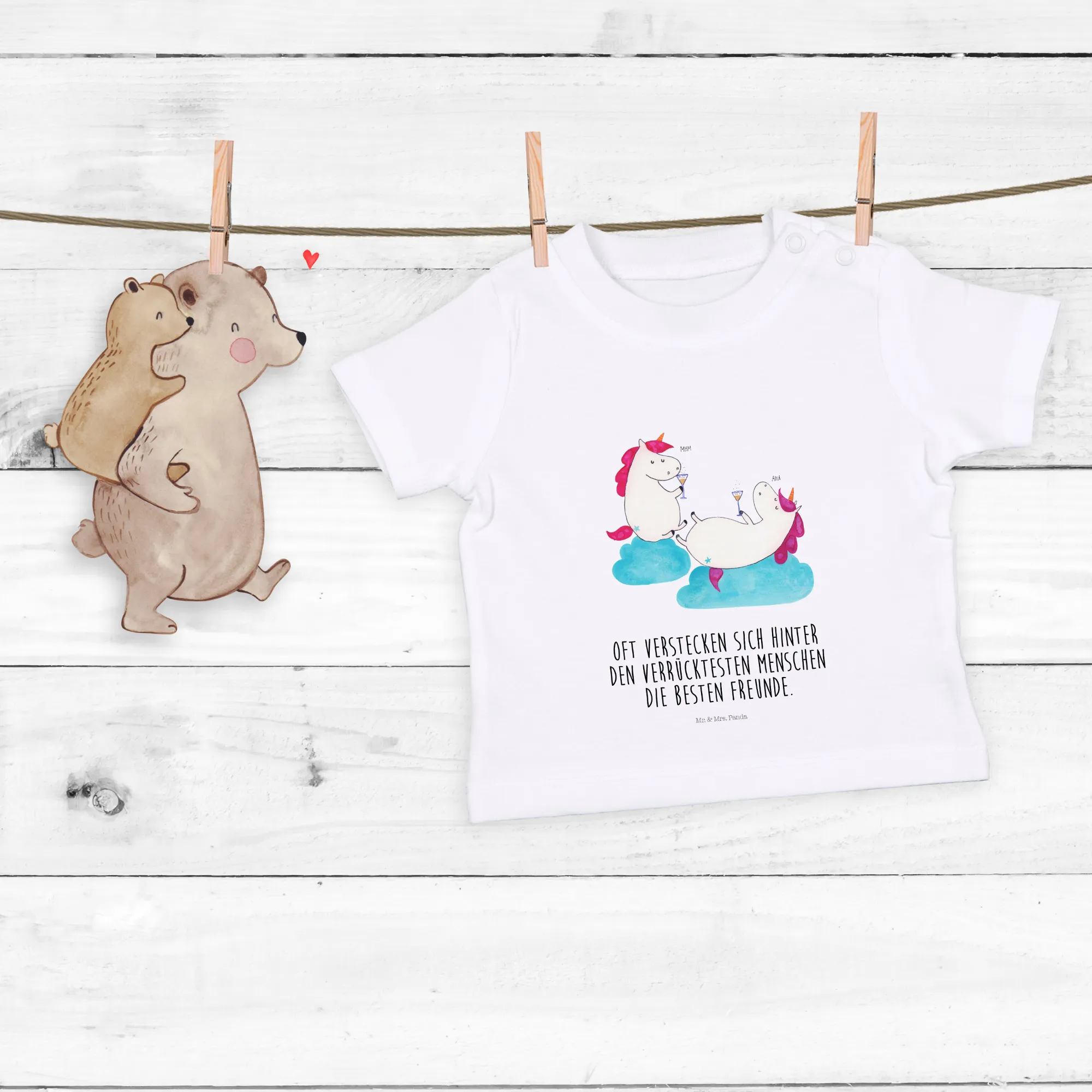 Organic Baby Shirt Einhorn Sekt