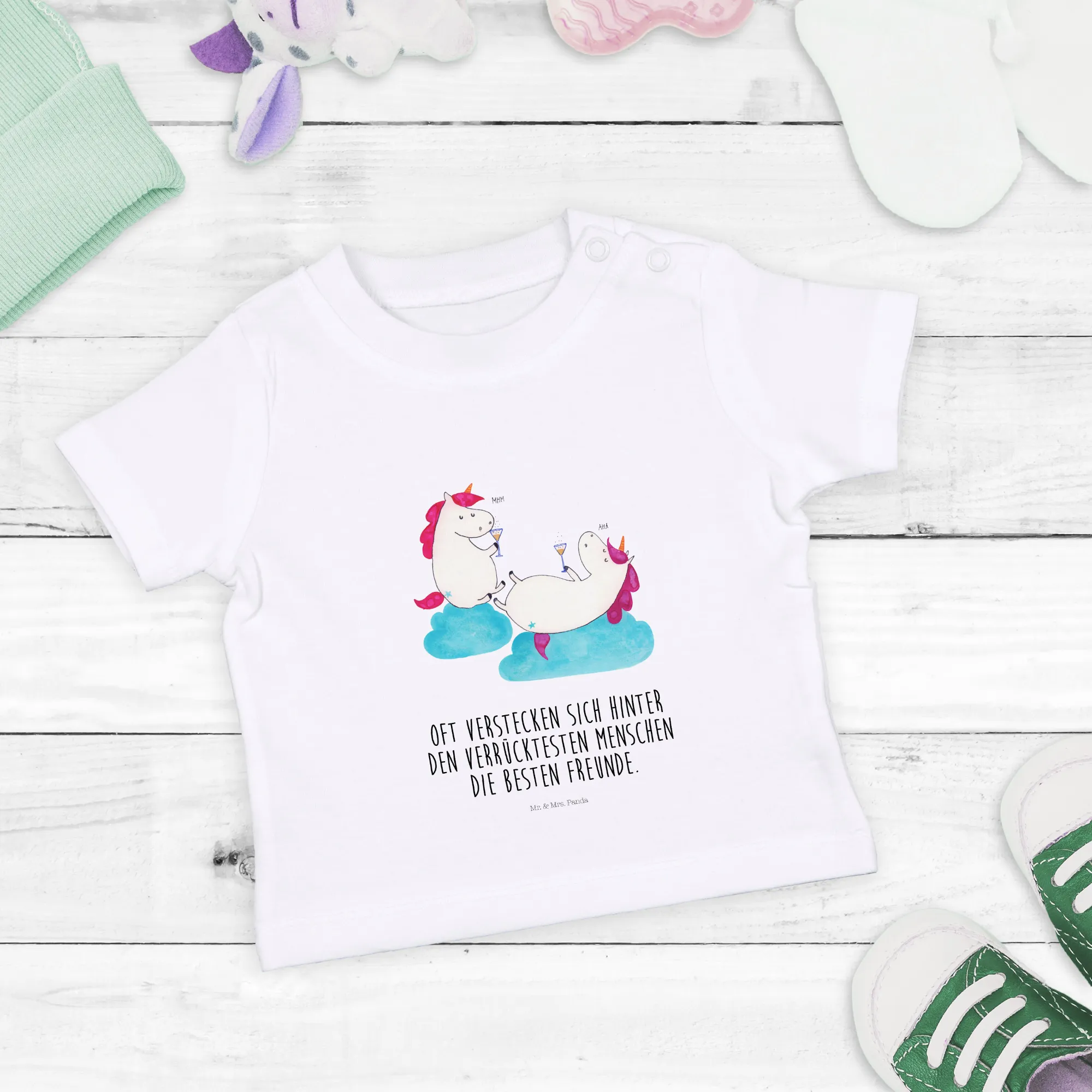 Organic Baby Shirt Einhorn Sekt