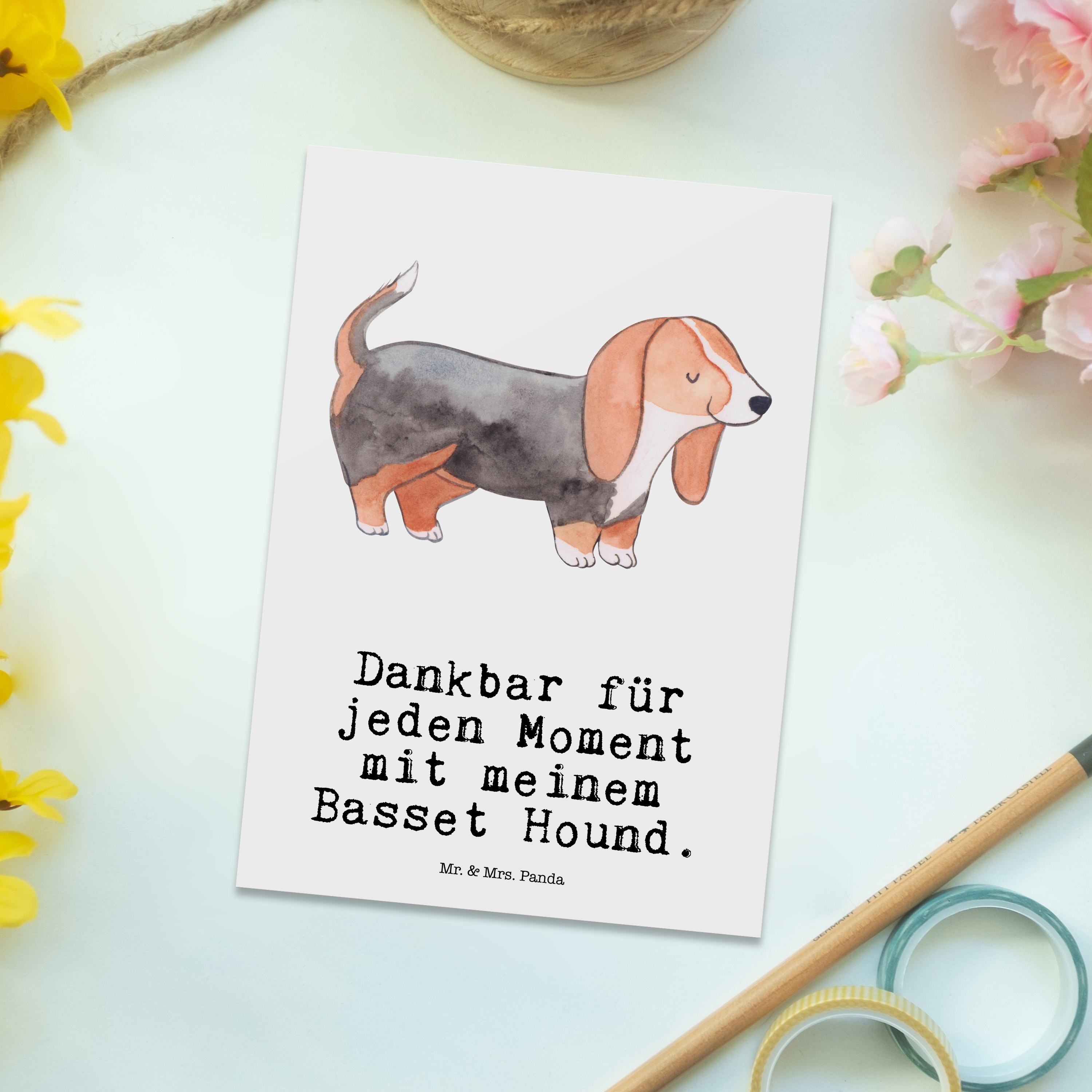 Postkarte Basset Hound Moment