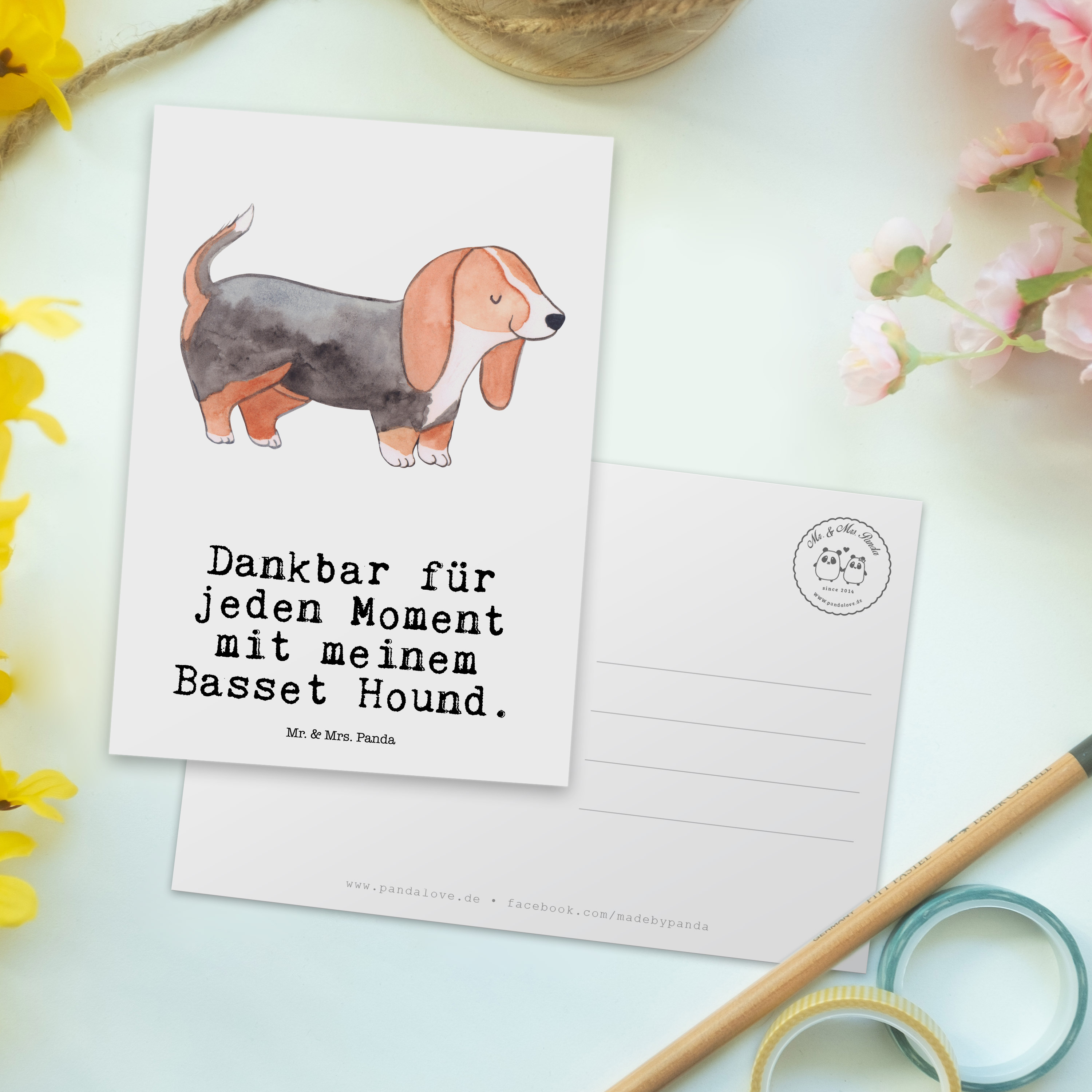 Postkarte Basset Hound Moment