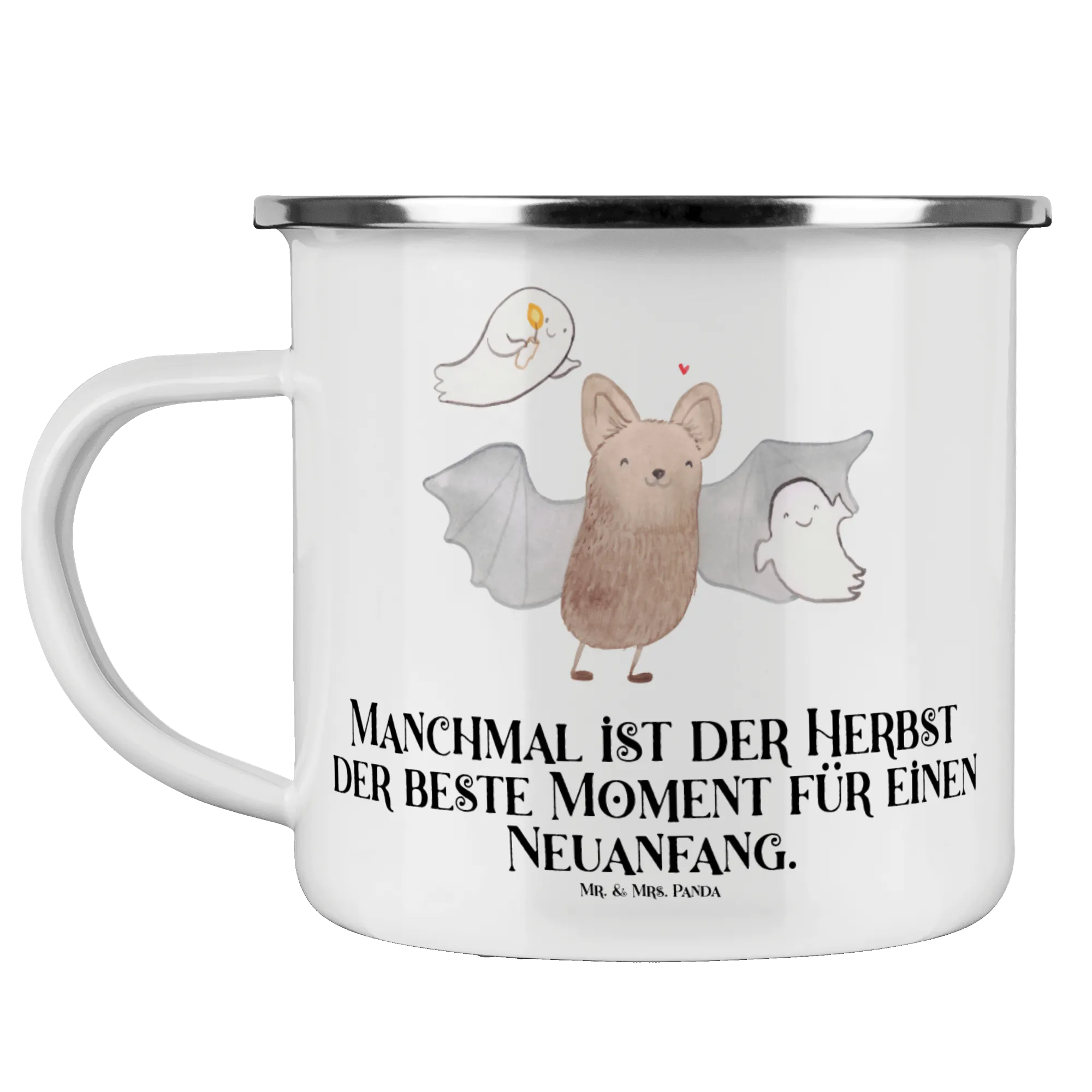 Camping Emaille Tasse Fledermaus Gespenster