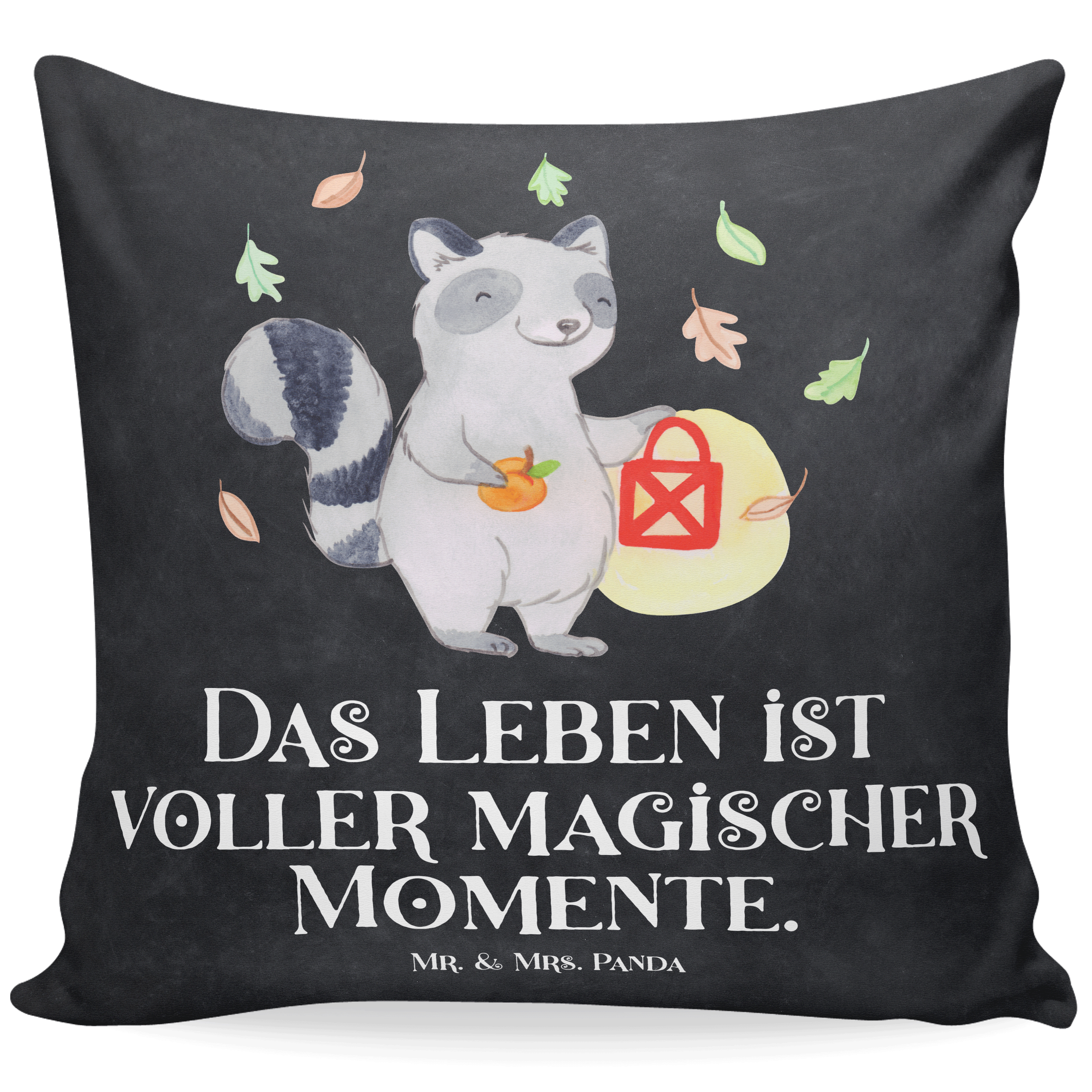 40x40 Kissen Waschbär Laterne