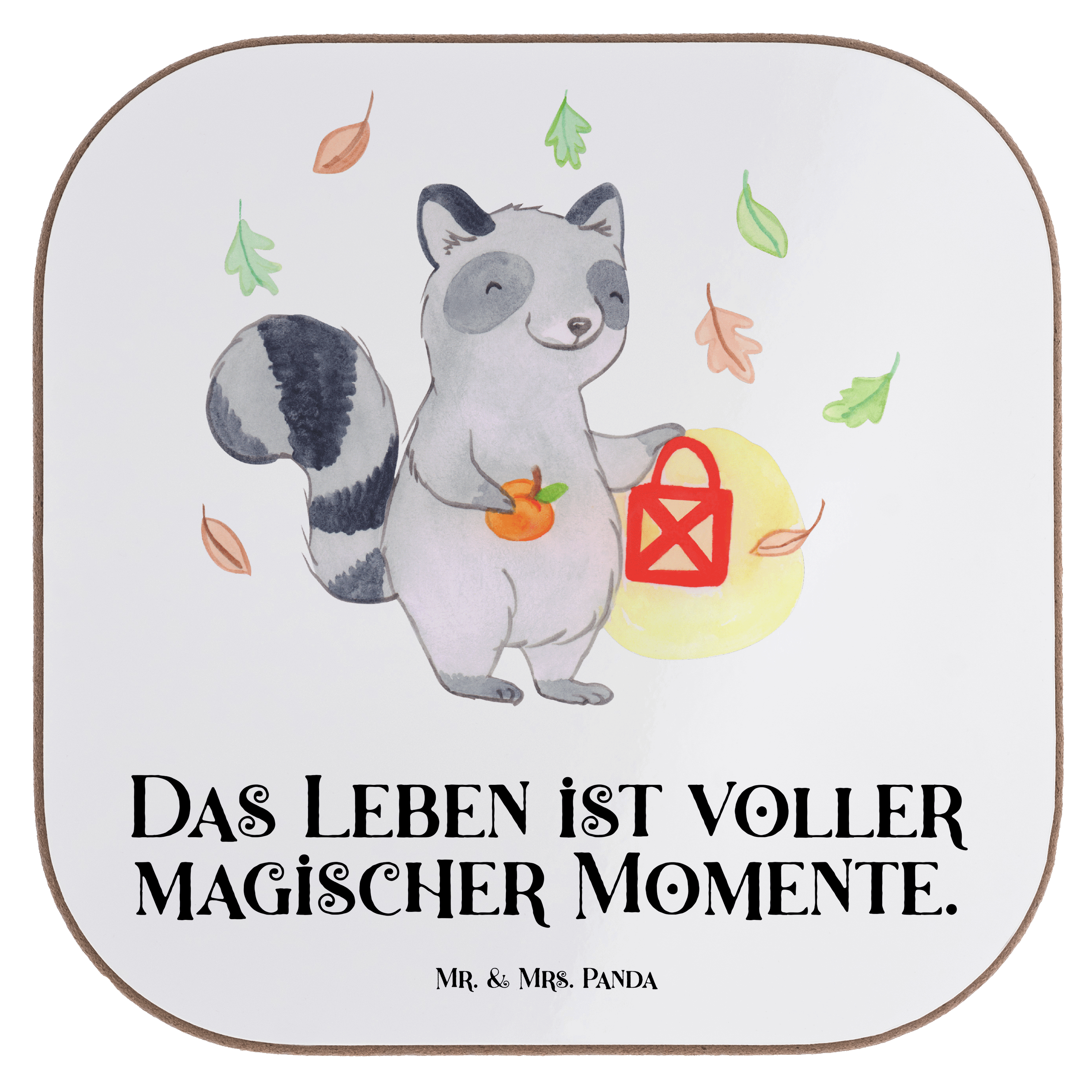 Untersetzer Waschbär Laterne