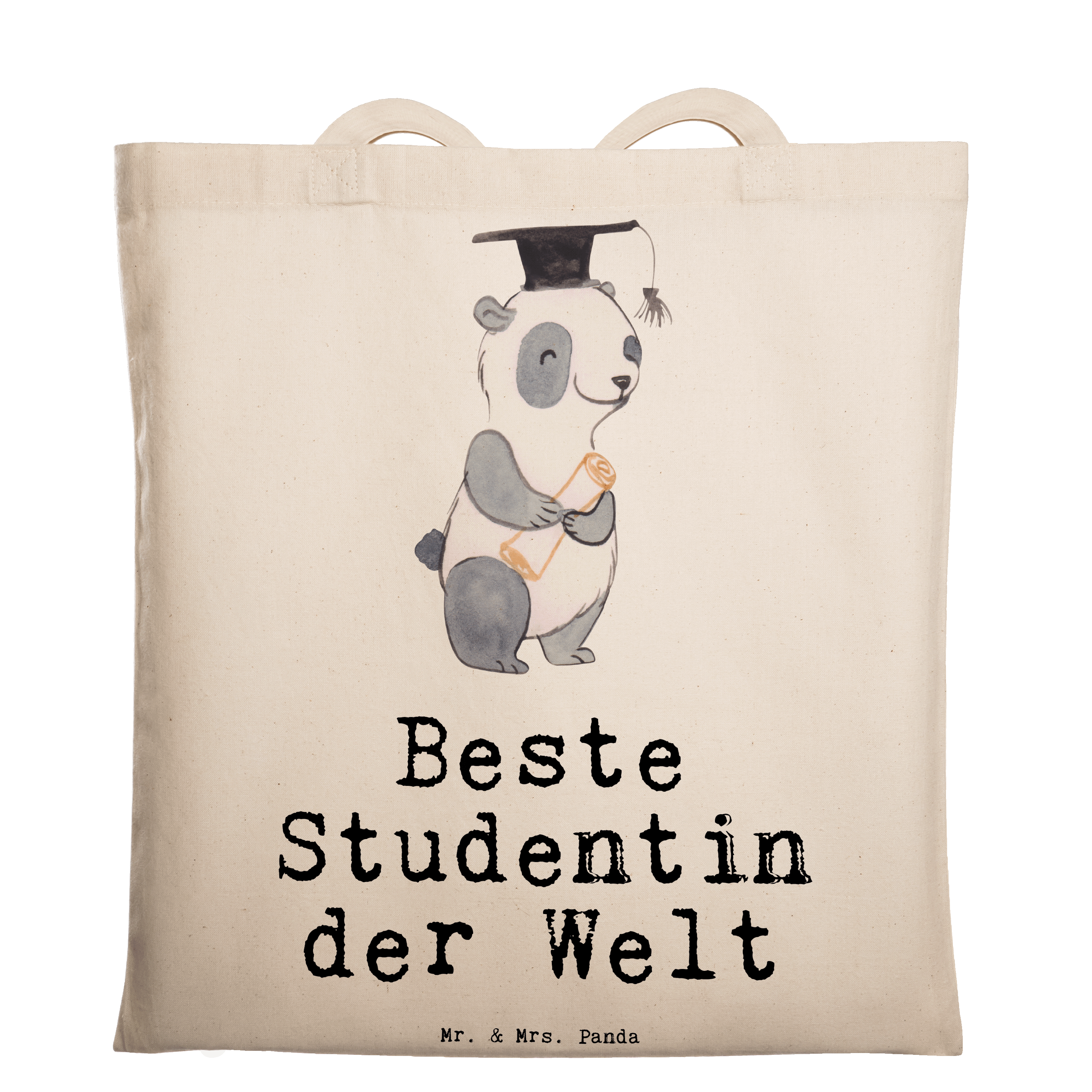 Tragetasche Panda Beste Studentin der Welt