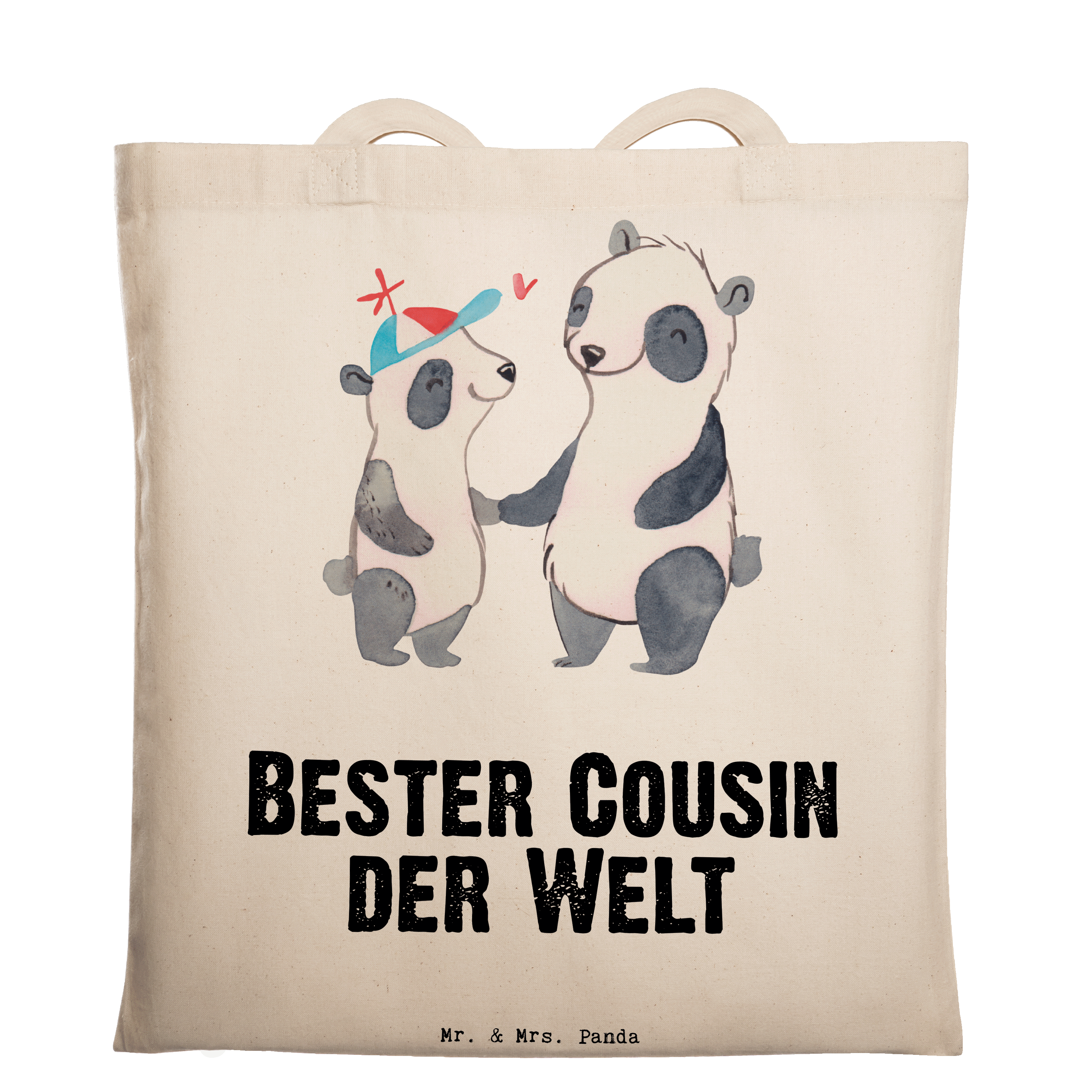 Tragetasche Panda Bester Cousin der Welt