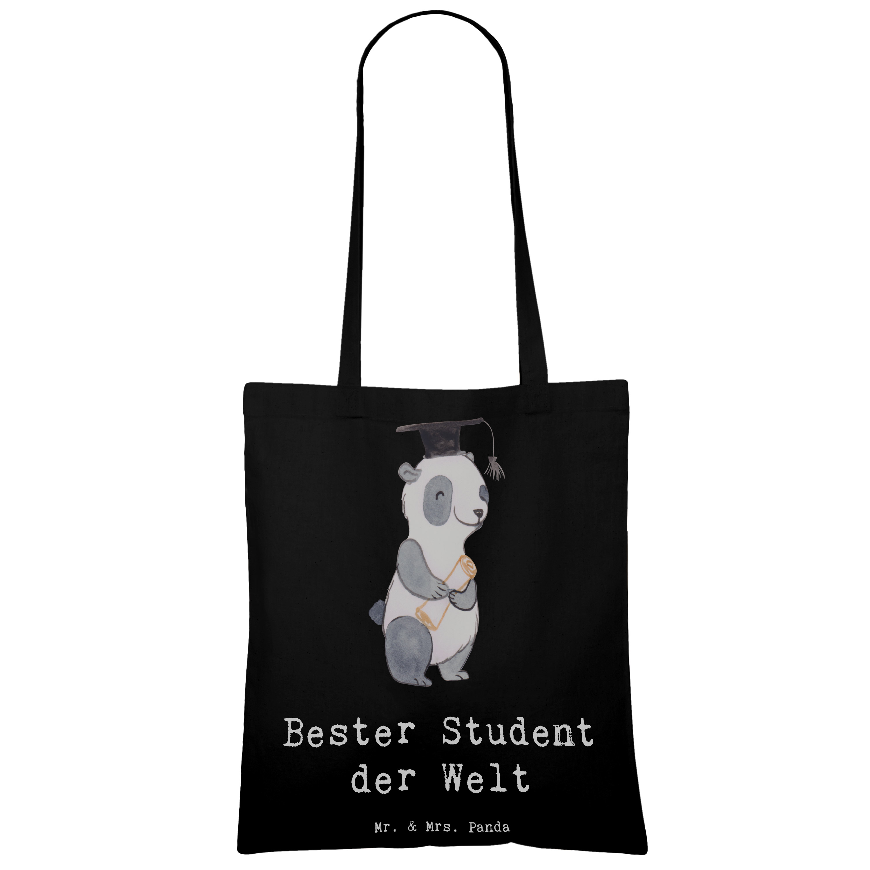 Tragetasche Panda Bester Student der Welt