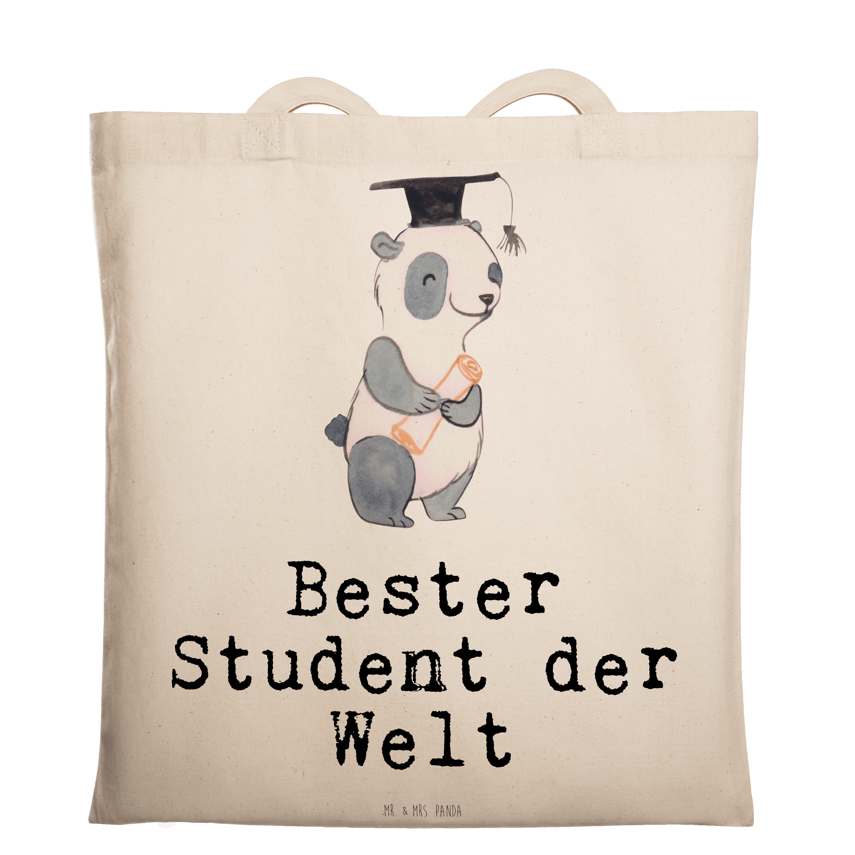 Tragetasche Panda Bester Student der Welt