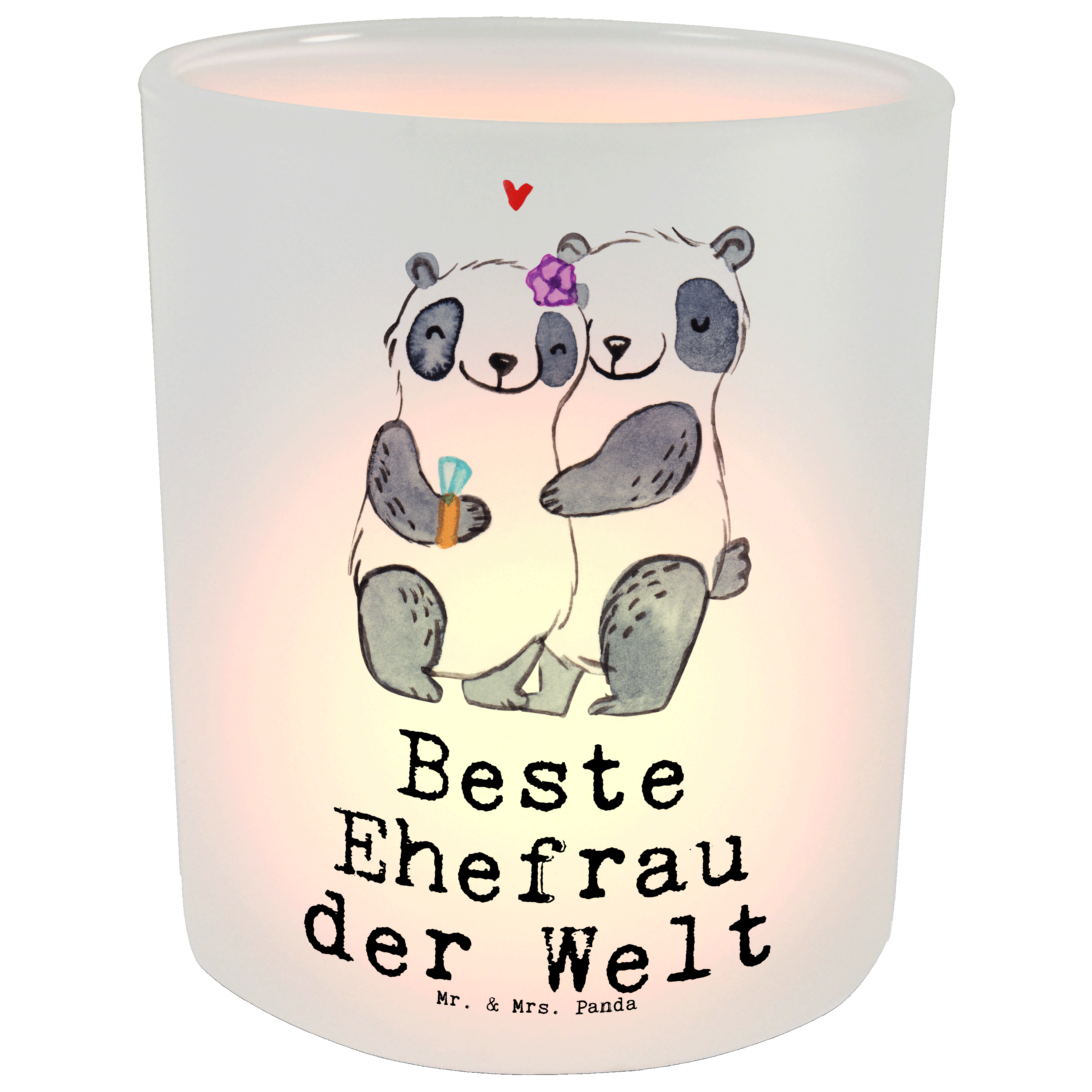 Windlicht Panda Beste Ehefrau der Welt