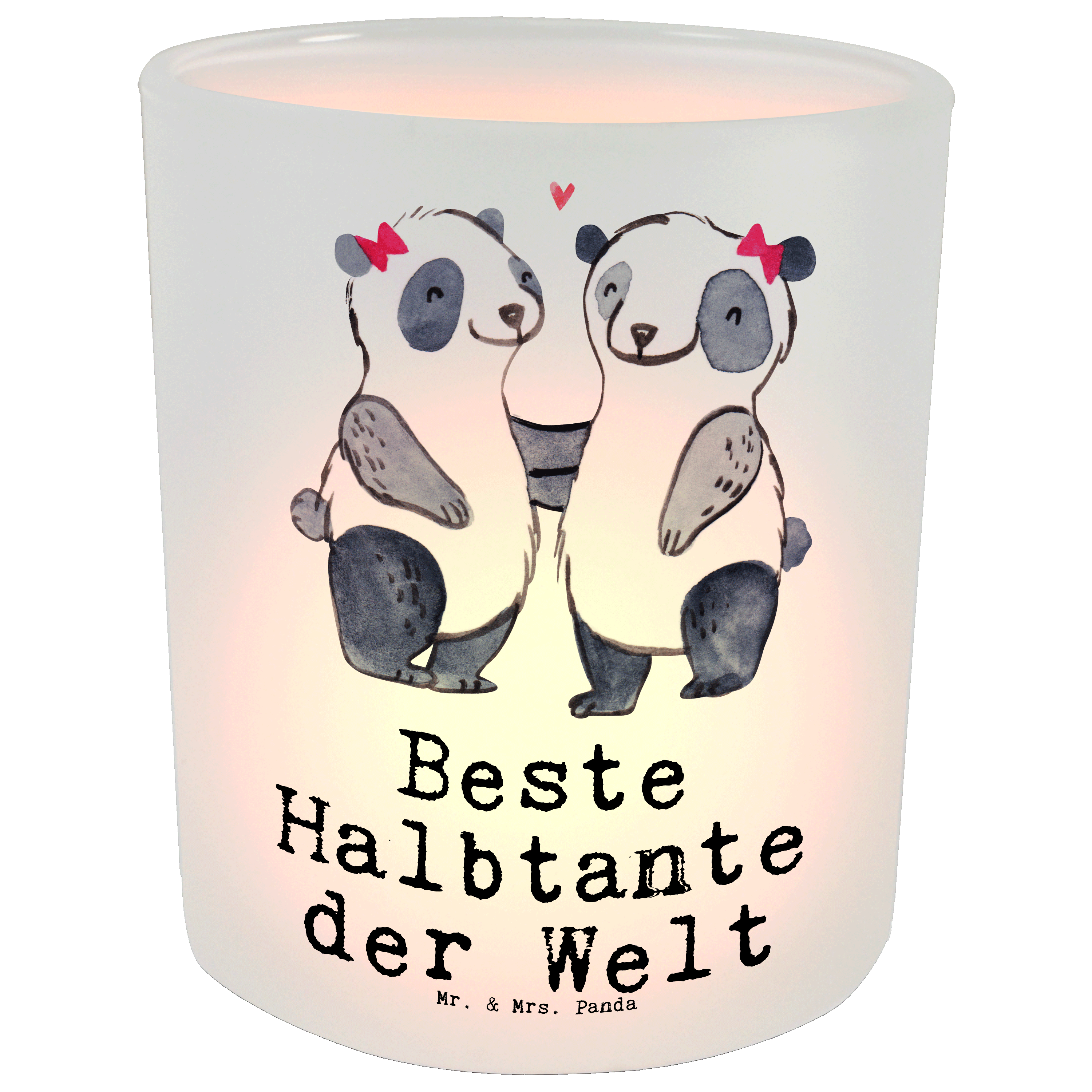 Windlicht Panda Beste Halbtante der Welt