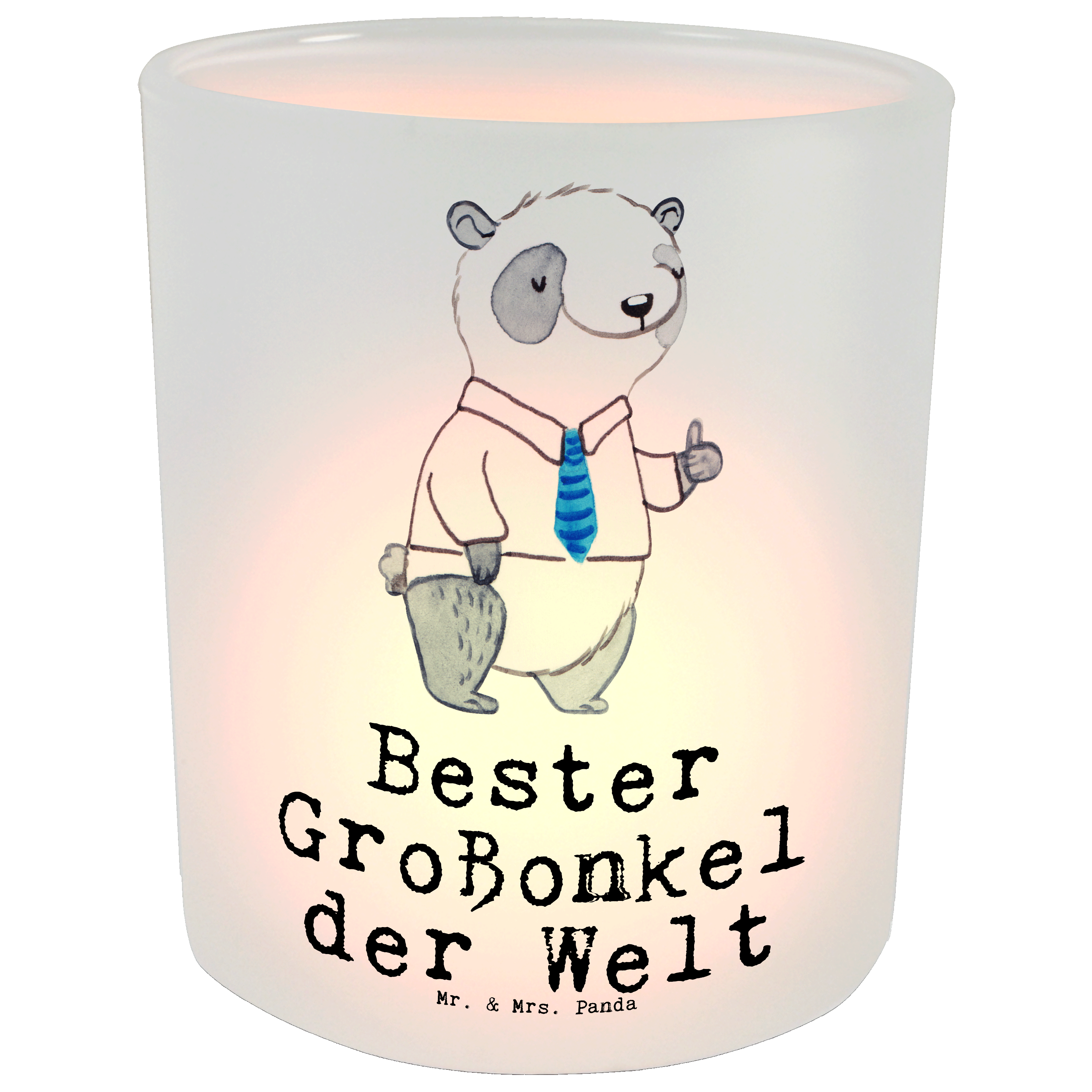 Windlicht Panda Bester Großonkel der Welt