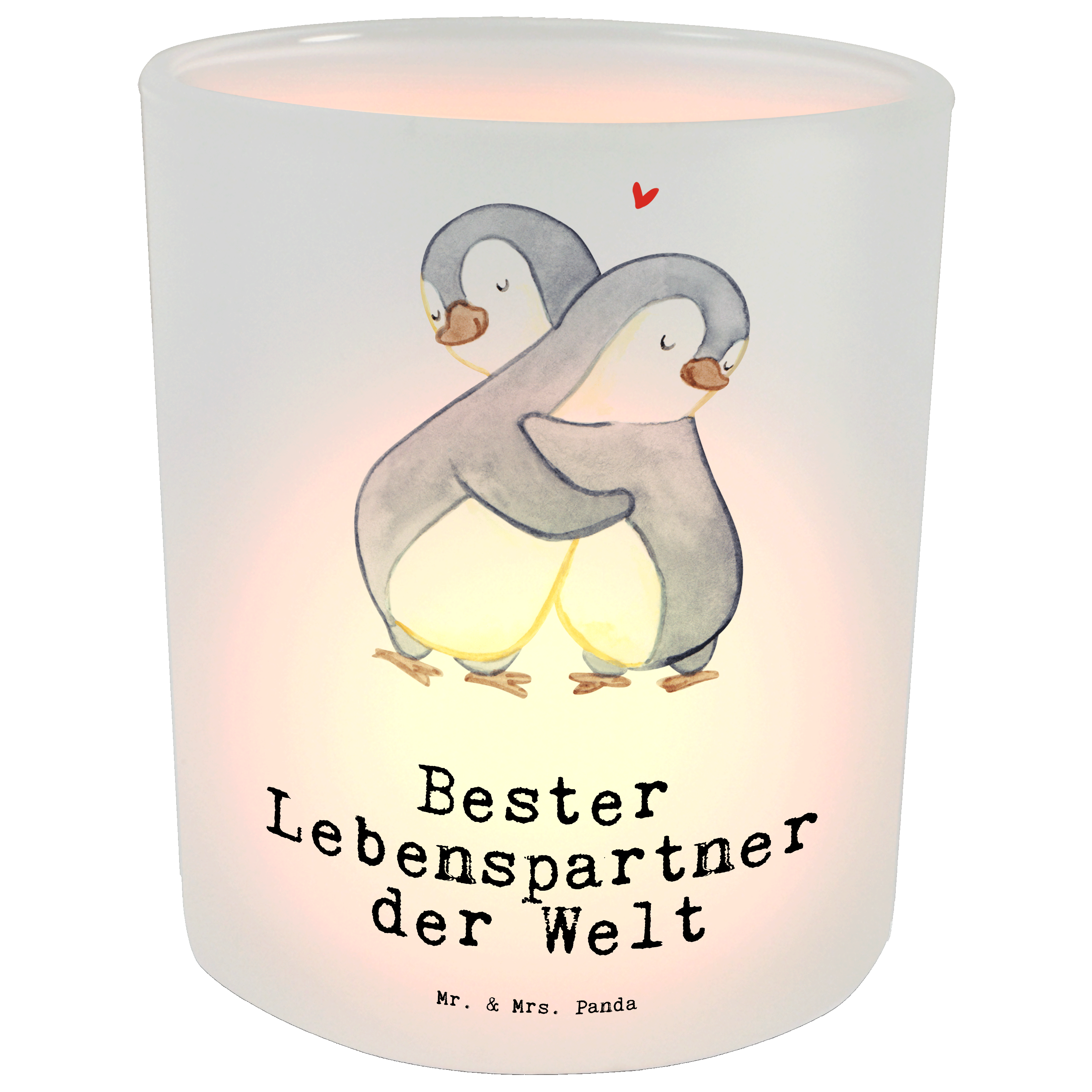 Windlicht Pinguin Bester Lebenspartner der Welt