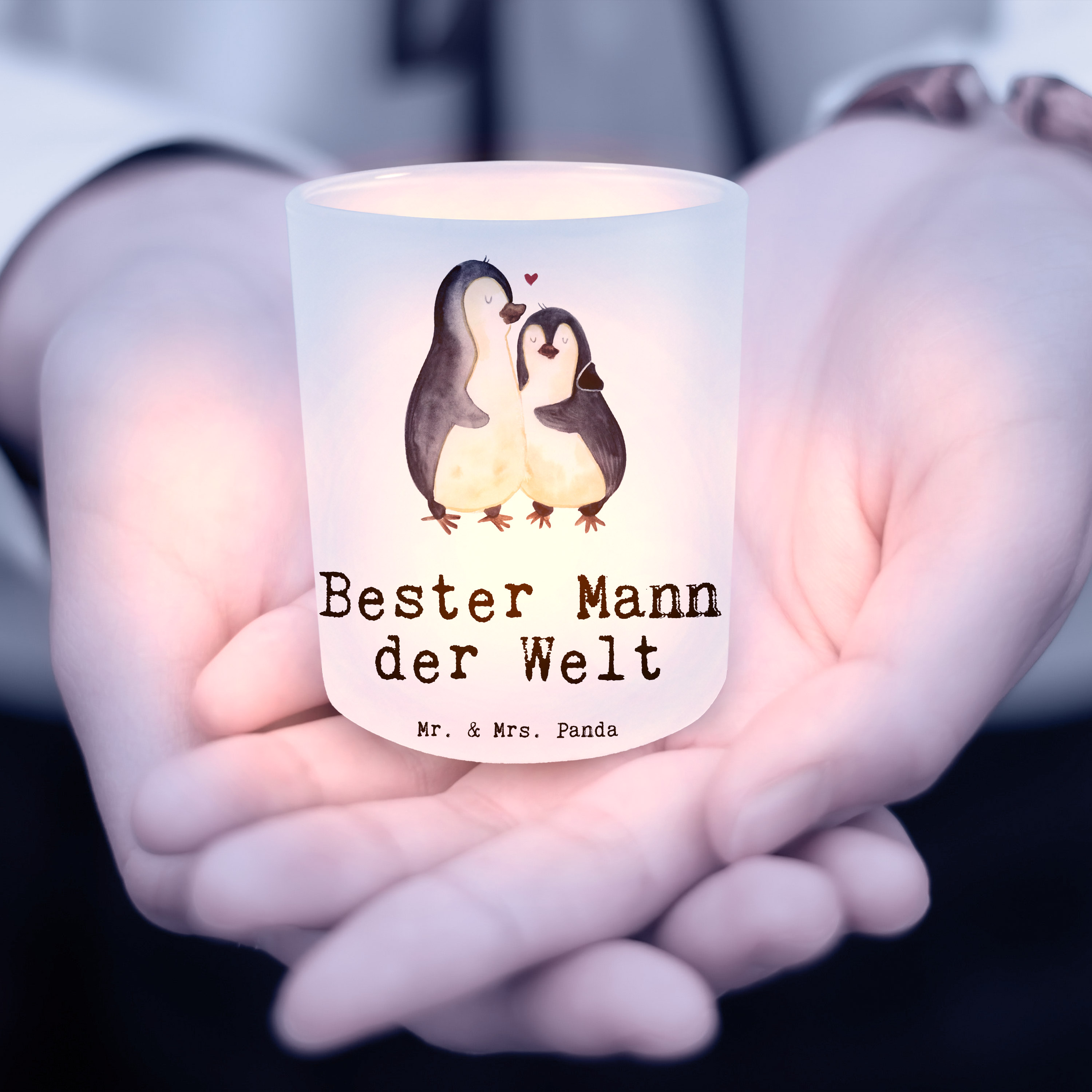 Windlicht Pinguin Bester Mann der Welt