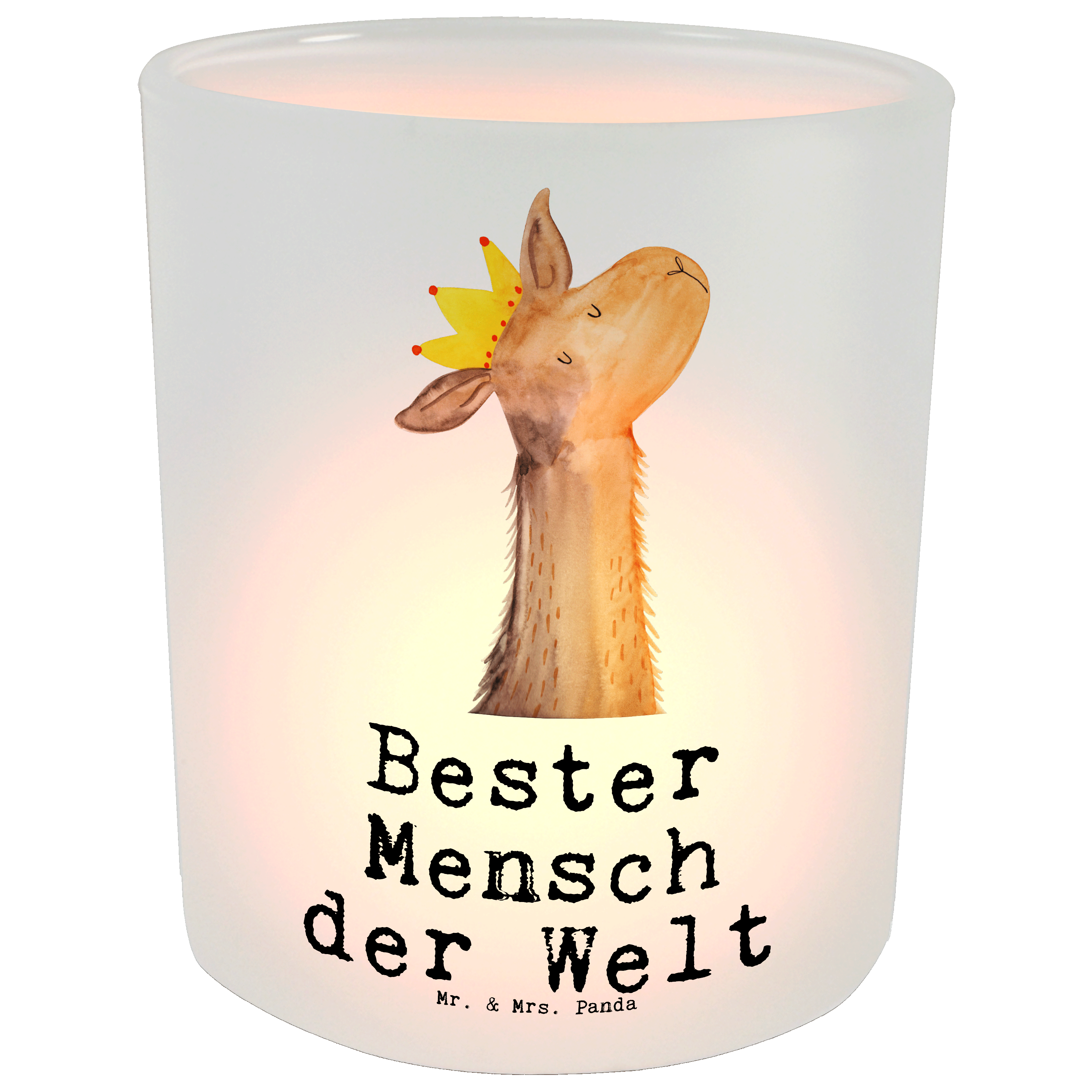 Windlicht Lama Bester Mensch der Welt