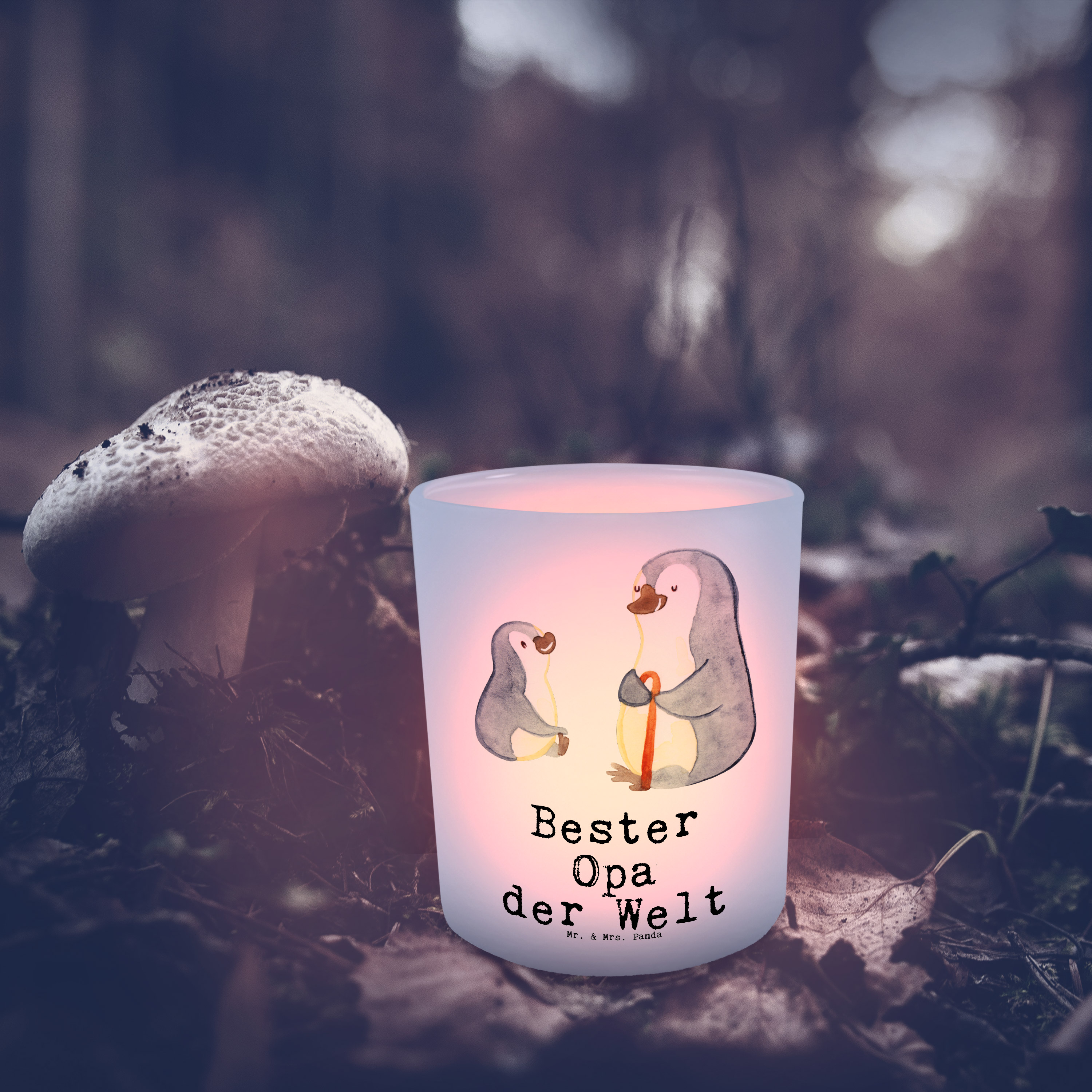 Windlicht Pinguin Bester Opa der Welt