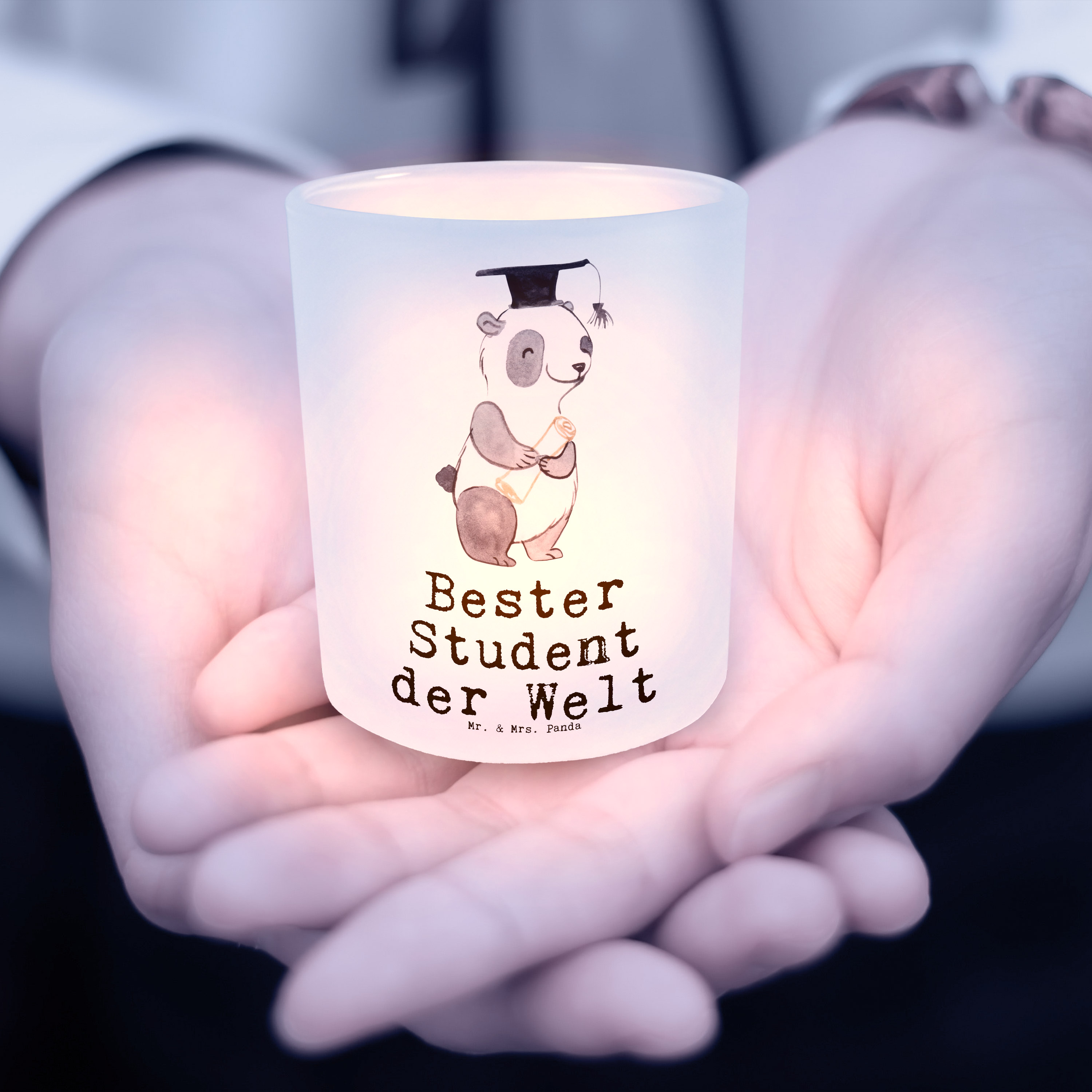 Windlicht Pinguin Bester Student der Welt