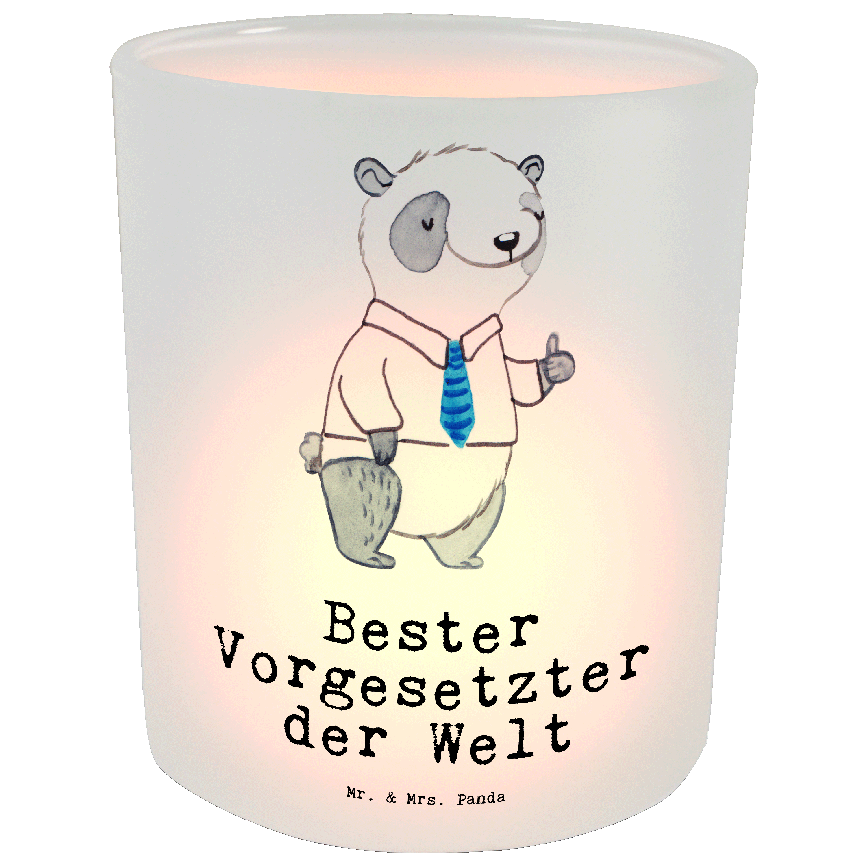 Windlicht Panda Bester Vorgesetzter der Welt