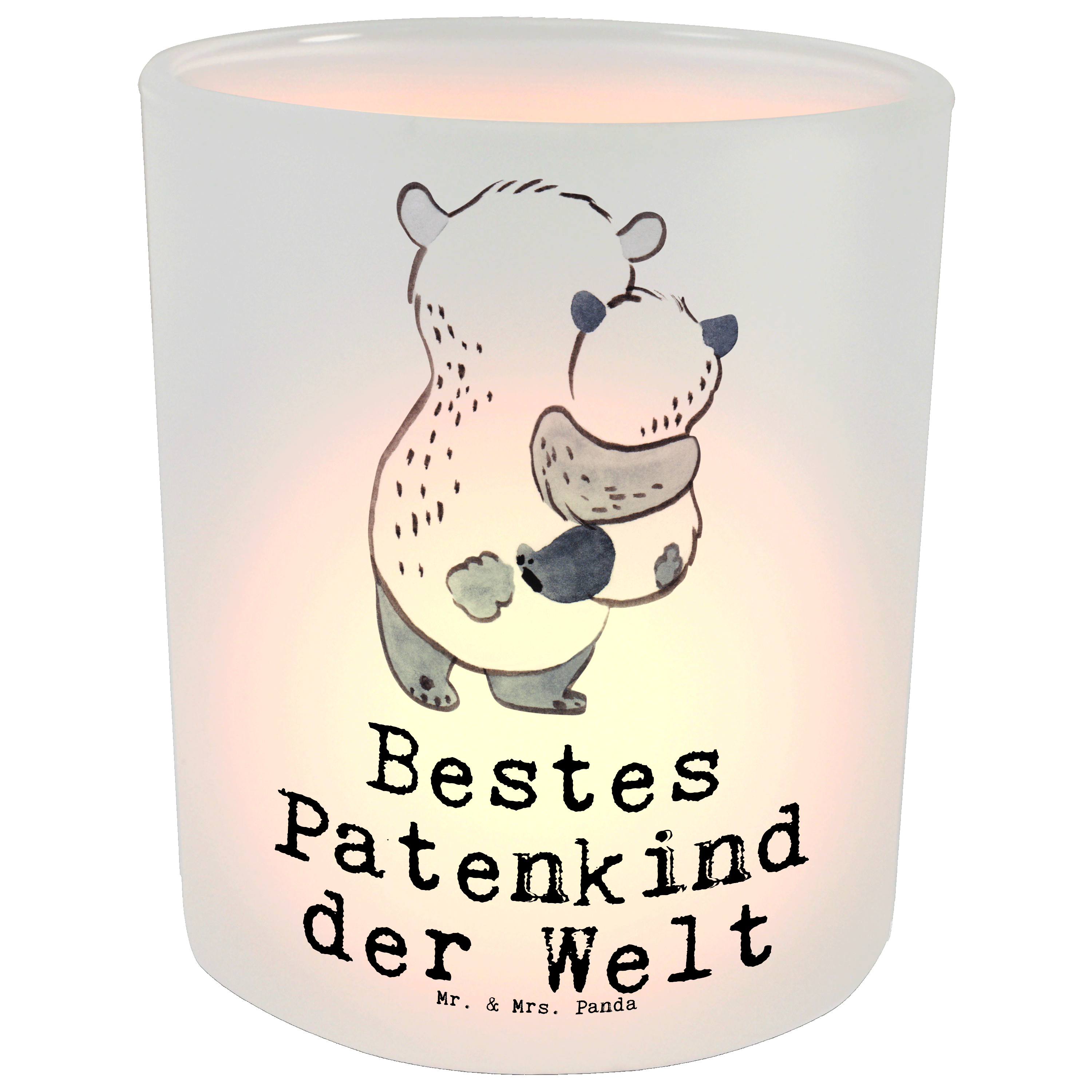 Windlicht Panda Bestes Patenkind der Welt