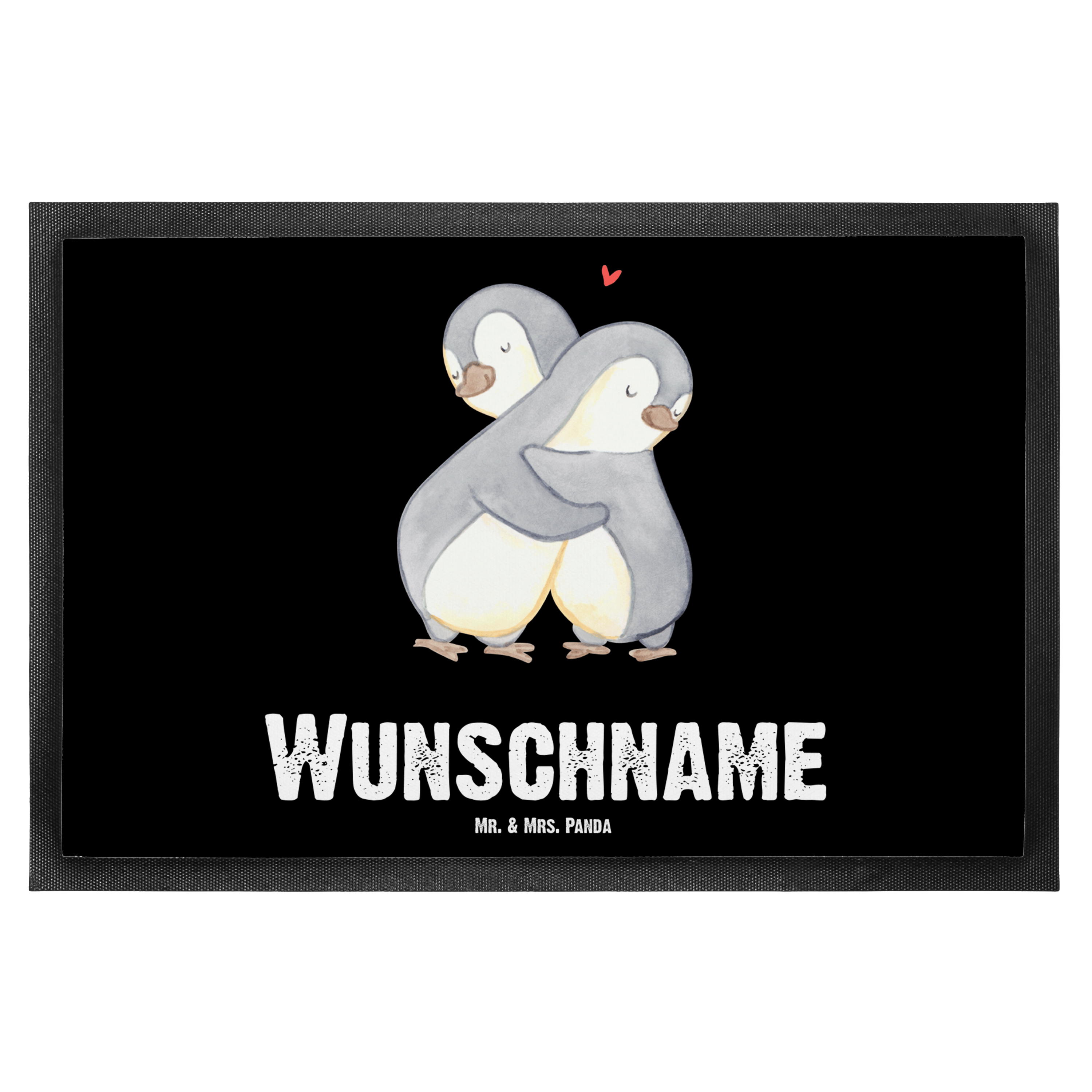 Personalisierte Fußmatte Pinguine Kuscheln