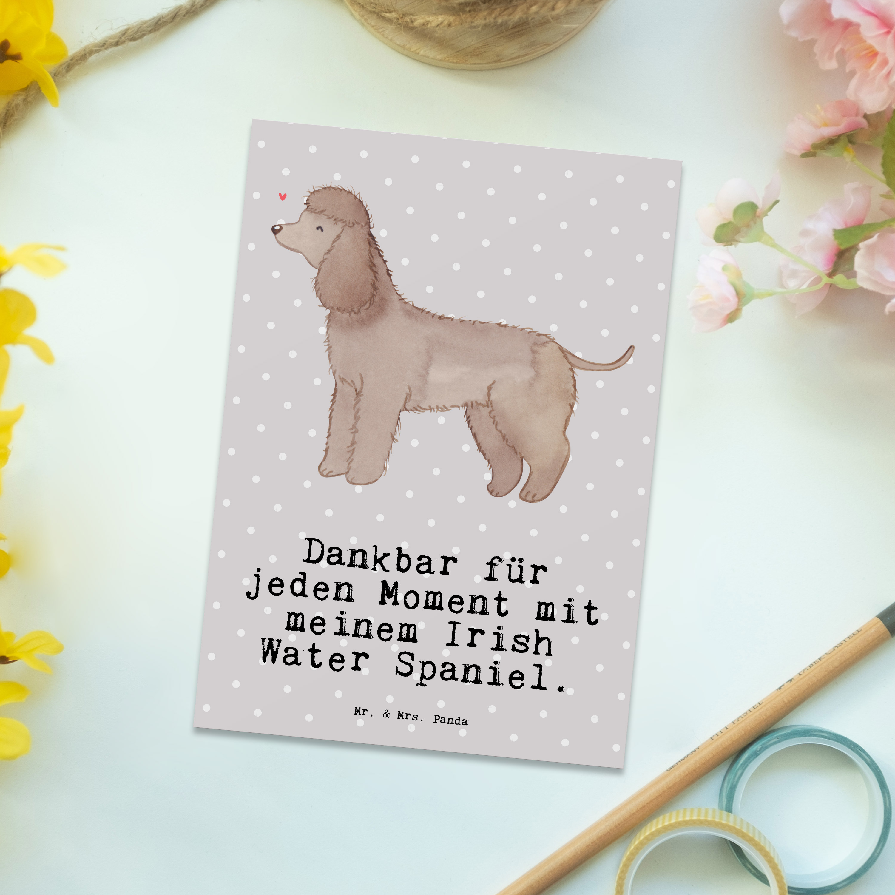 Postkarte Irish Water Spaniel Moment