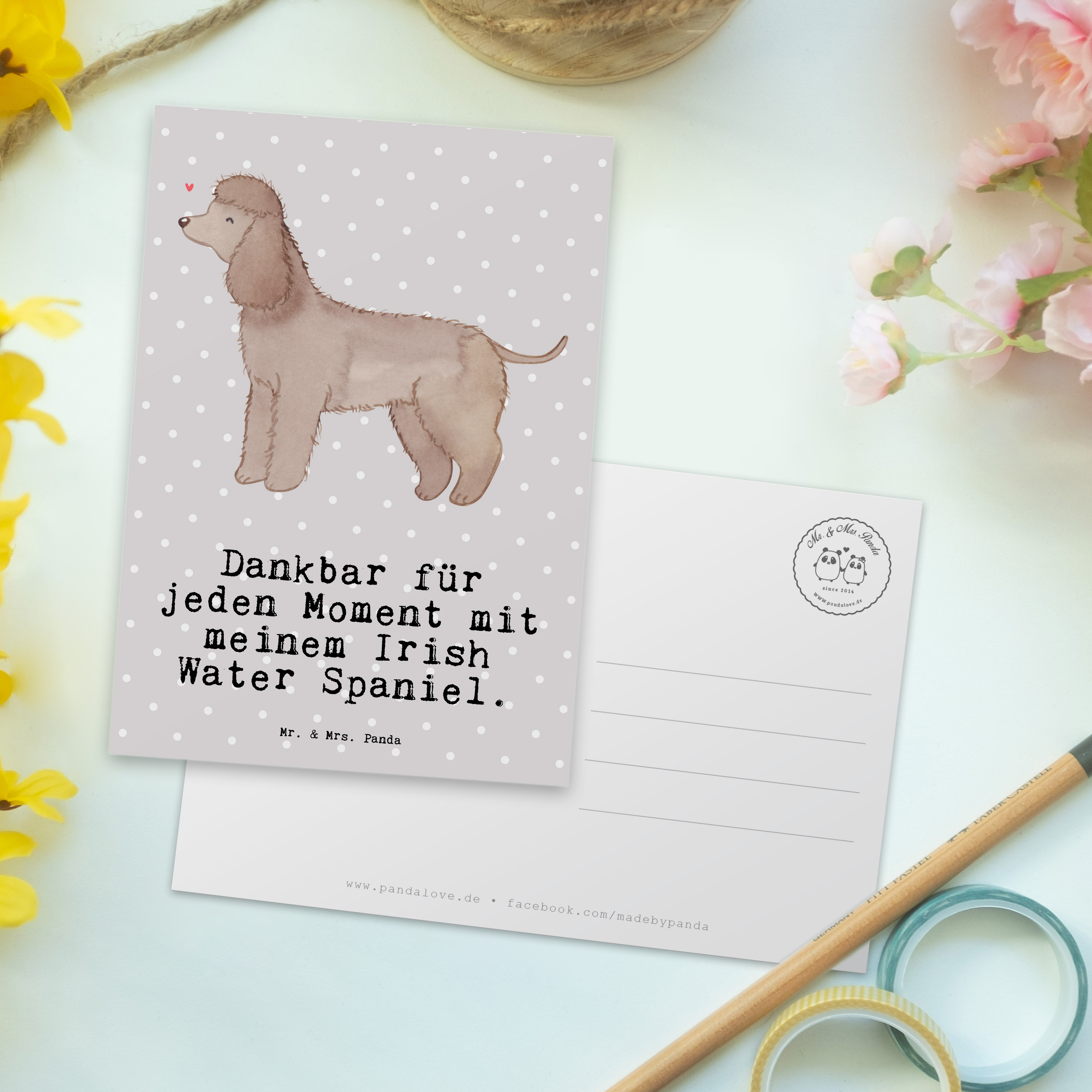 Postkarte Irish Water Spaniel Moment