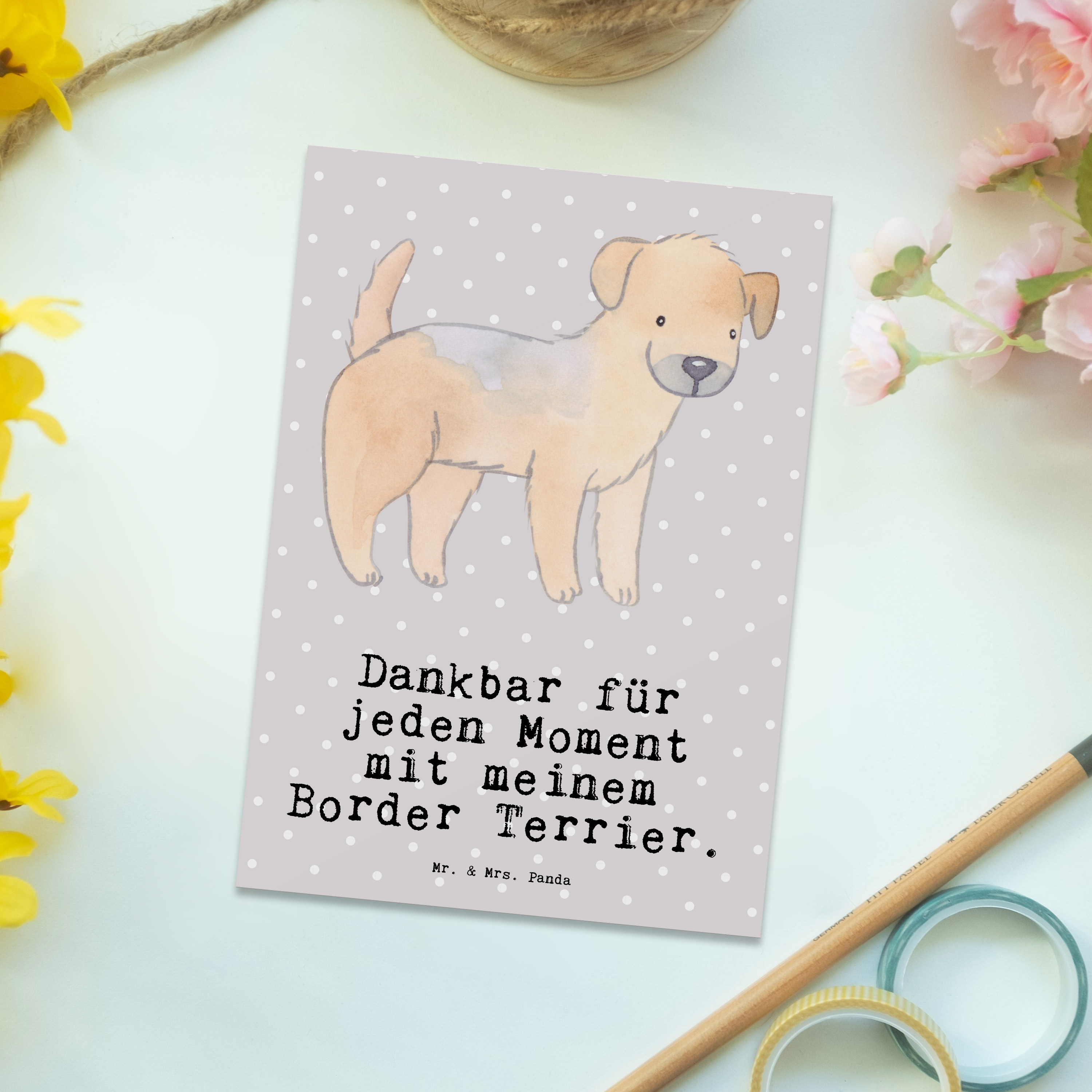 Postkarte Border Terrier Moment