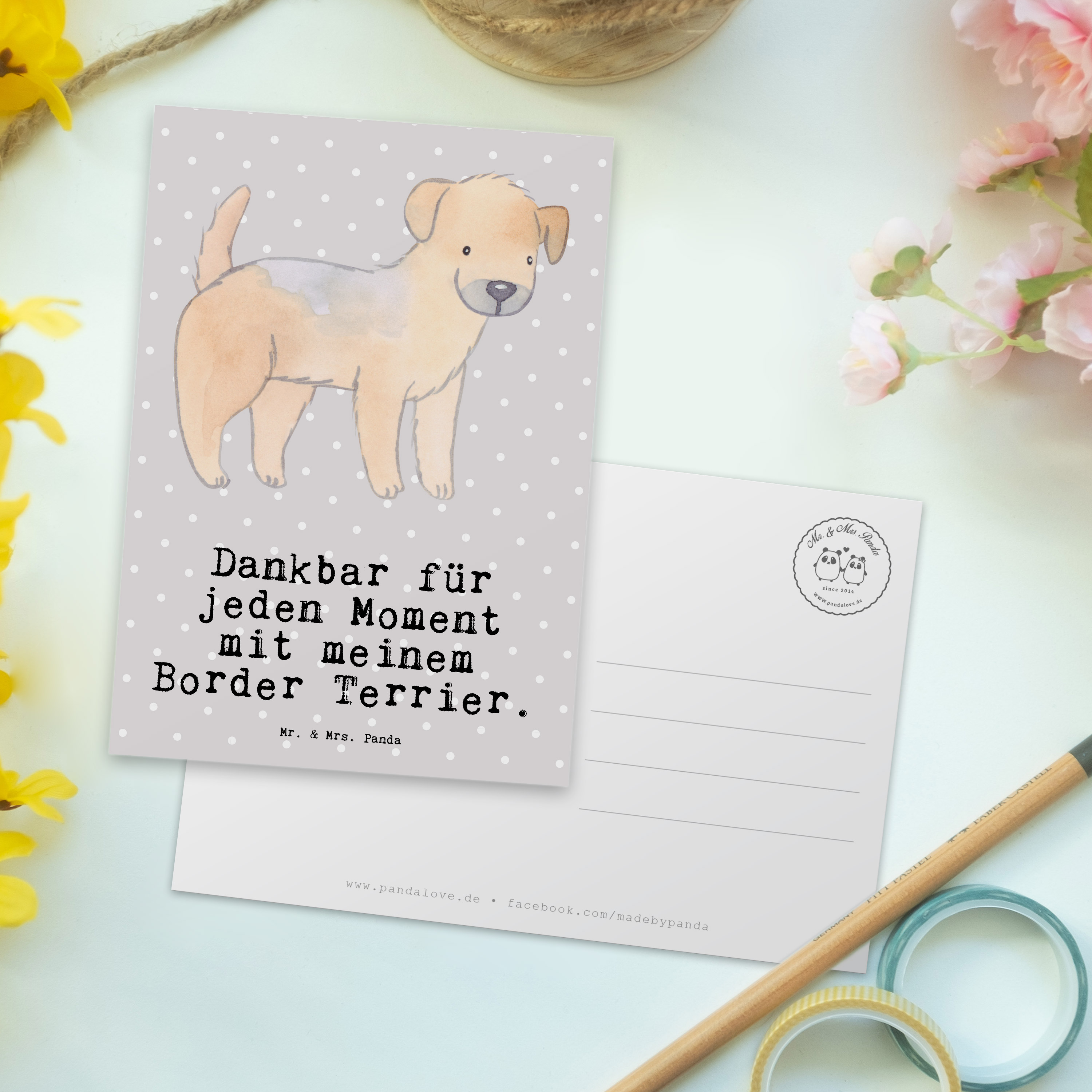 Postkarte Border Terrier Moment