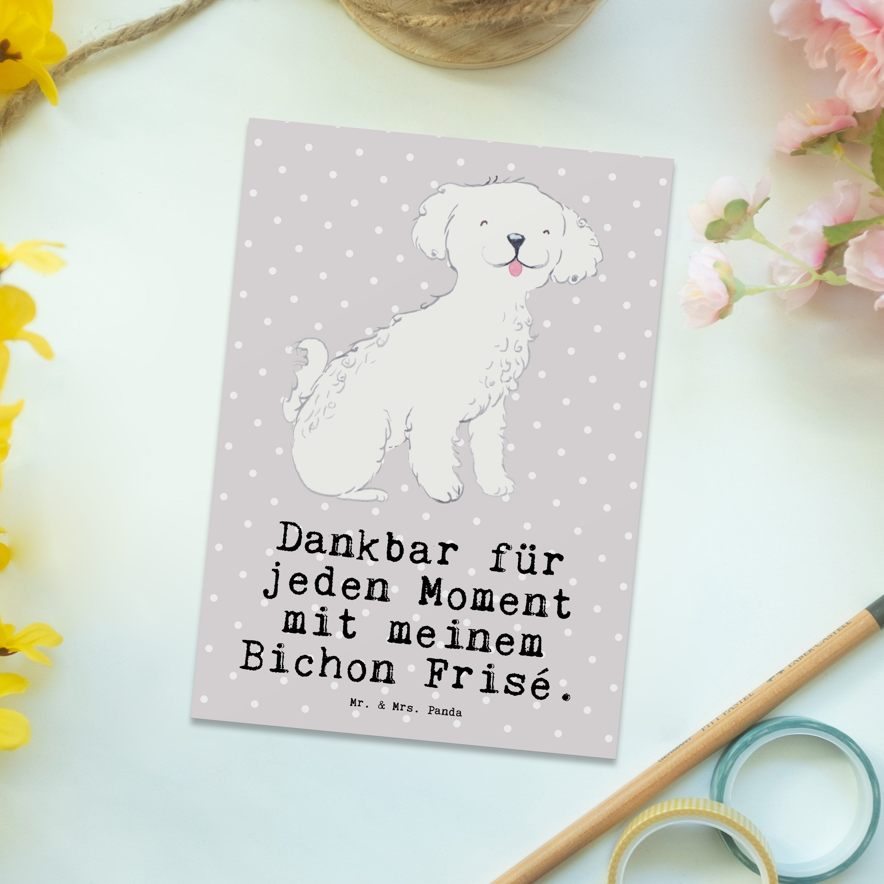 Postkarte Bichon Frisé Moment