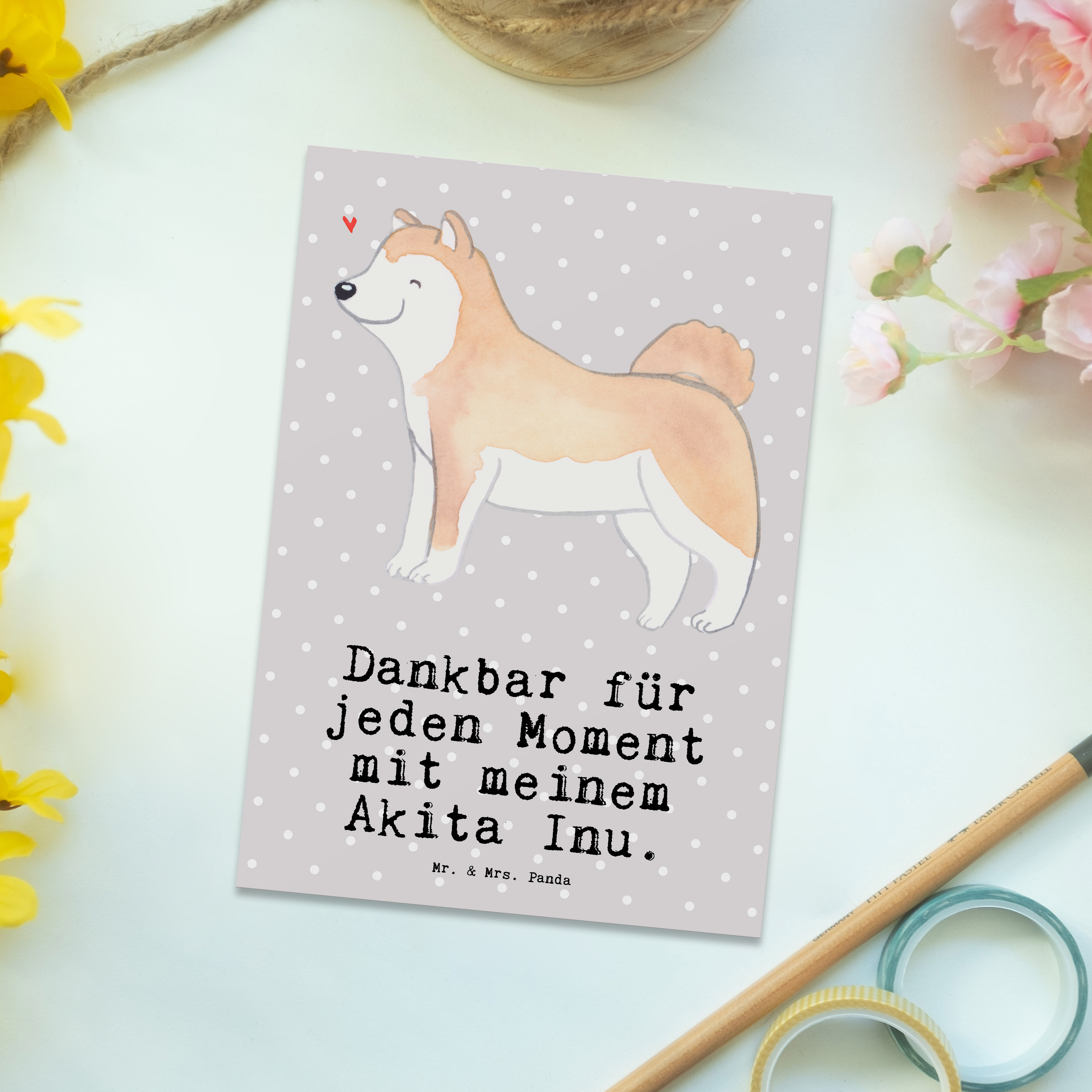 Postkarte Akita Inu Moment