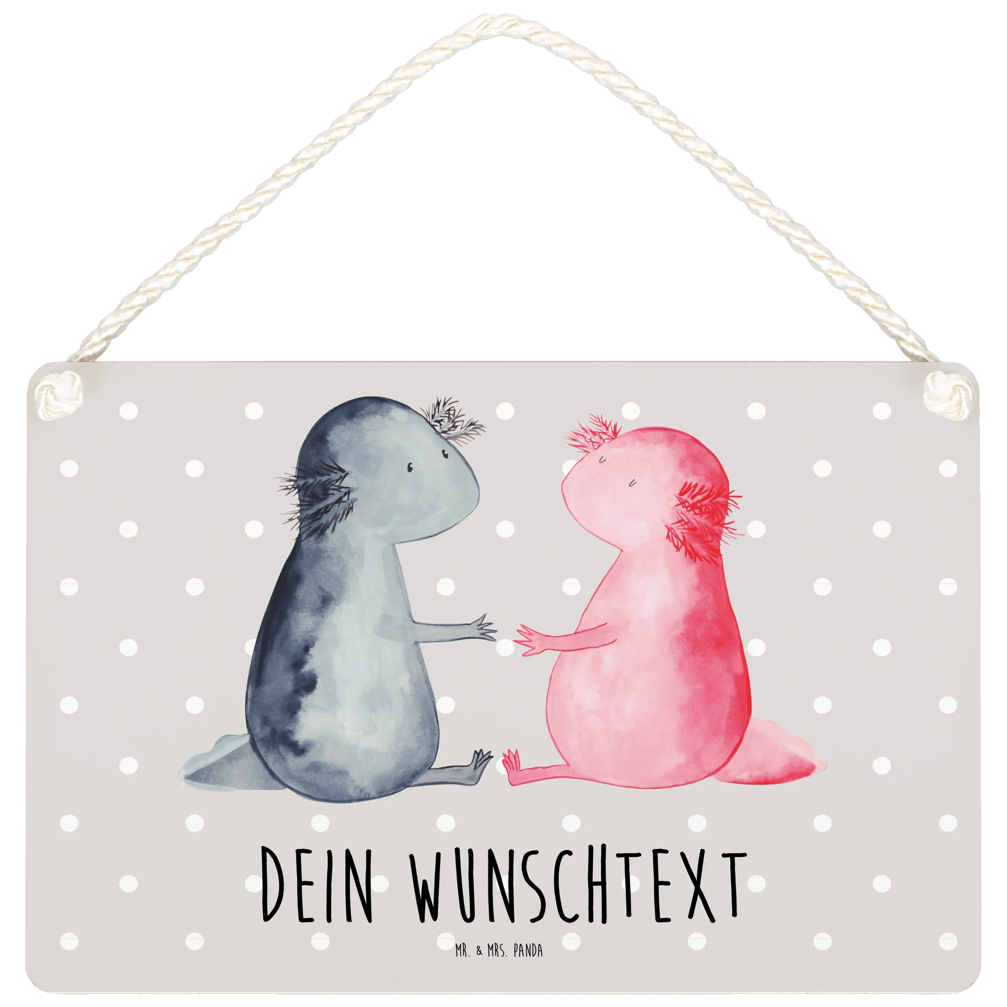 Personalisiertes Deko Schild Axolotl Liebe