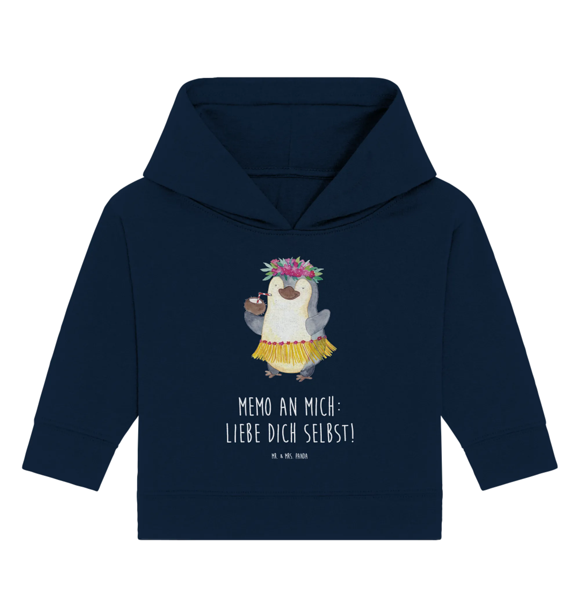 Organic Baby Hoodie Pinguin Kokosnuss