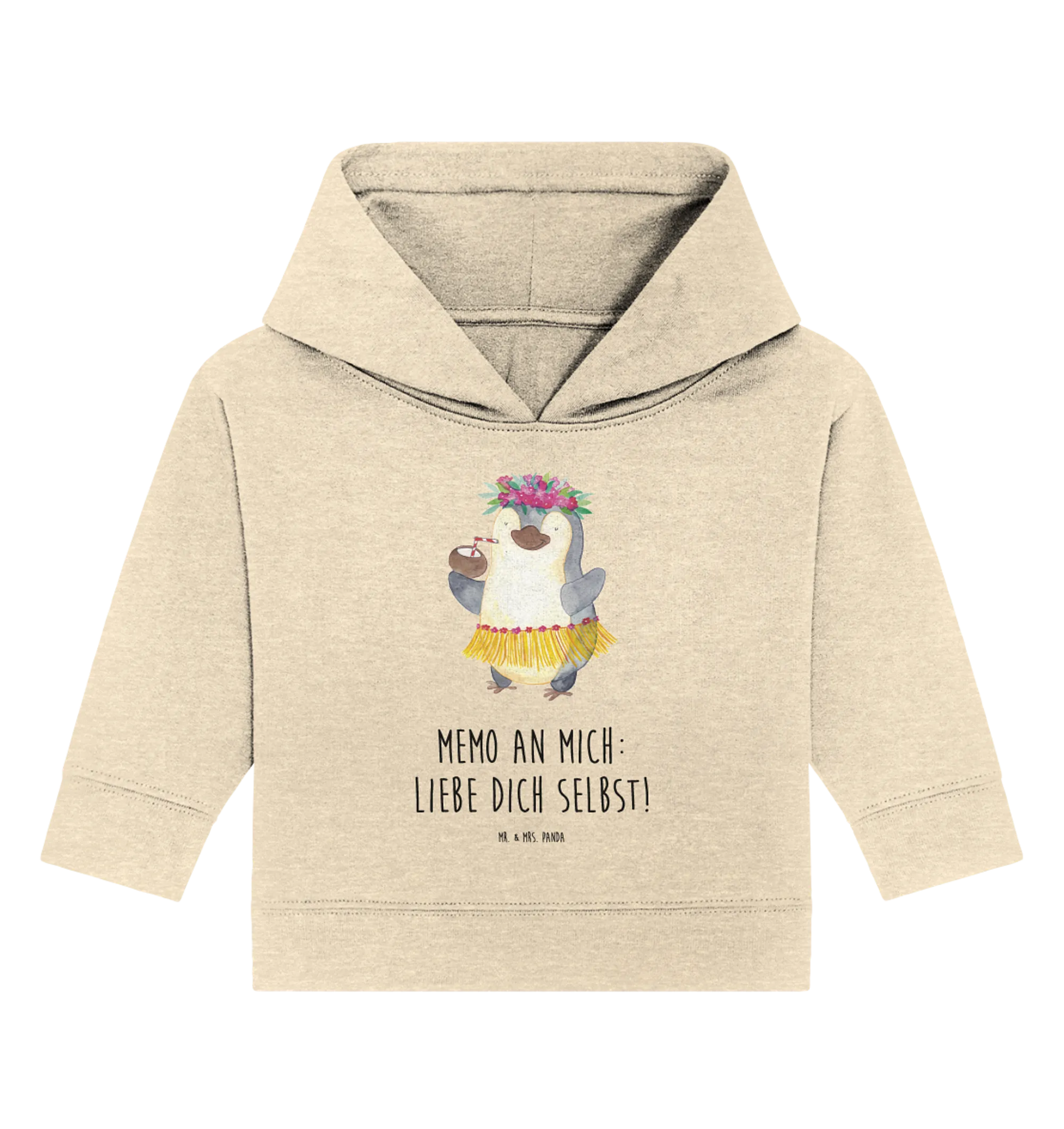 Organic Baby Hoodie Pinguin Kokosnuss