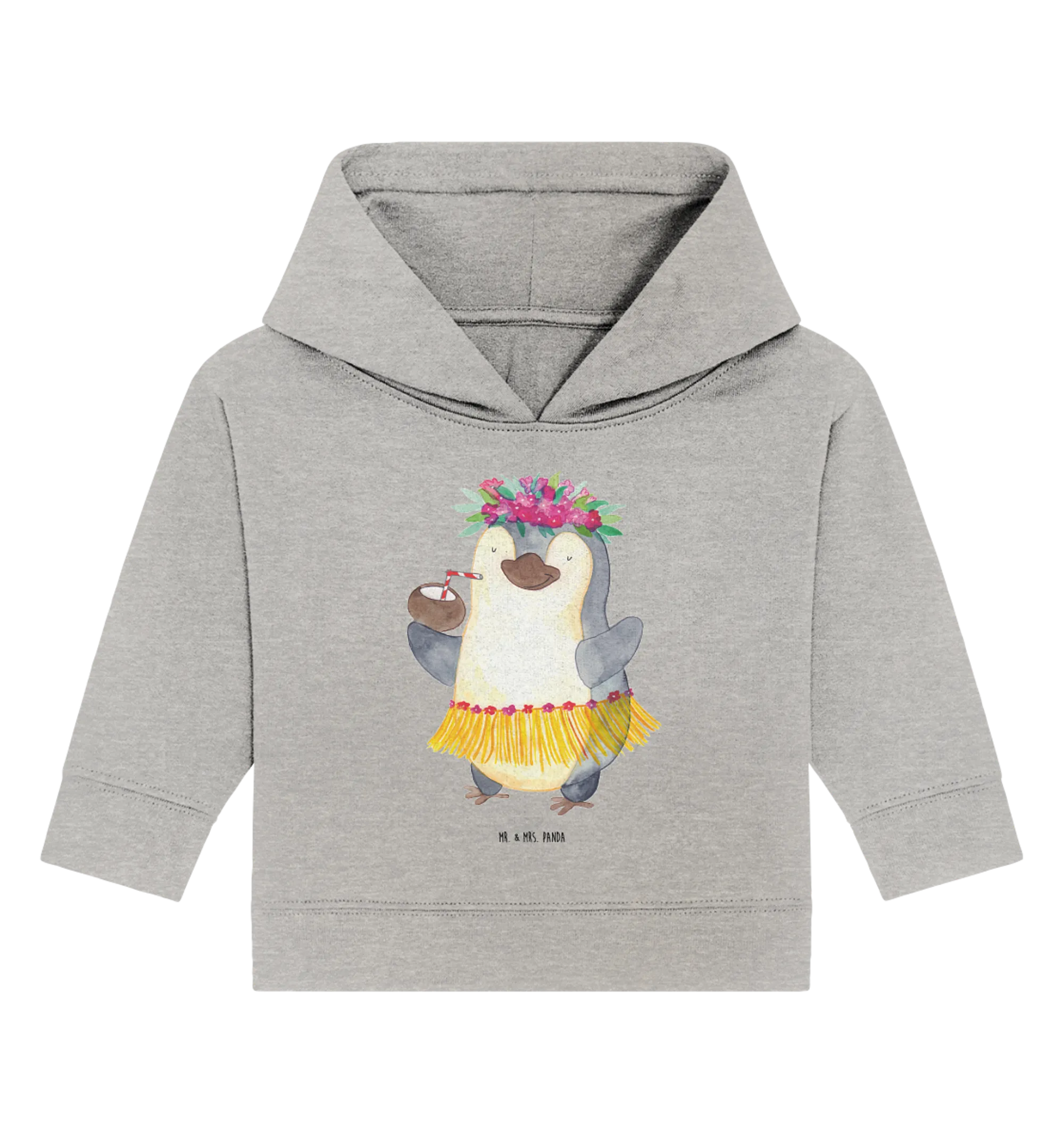 Organic Baby Hoodie Pinguin Kokosnuss