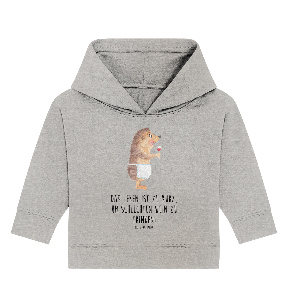 Organic Baby Hoodie Igel Wein 12. - 18. Monat - Geschenk Baby Pullover Weißwein