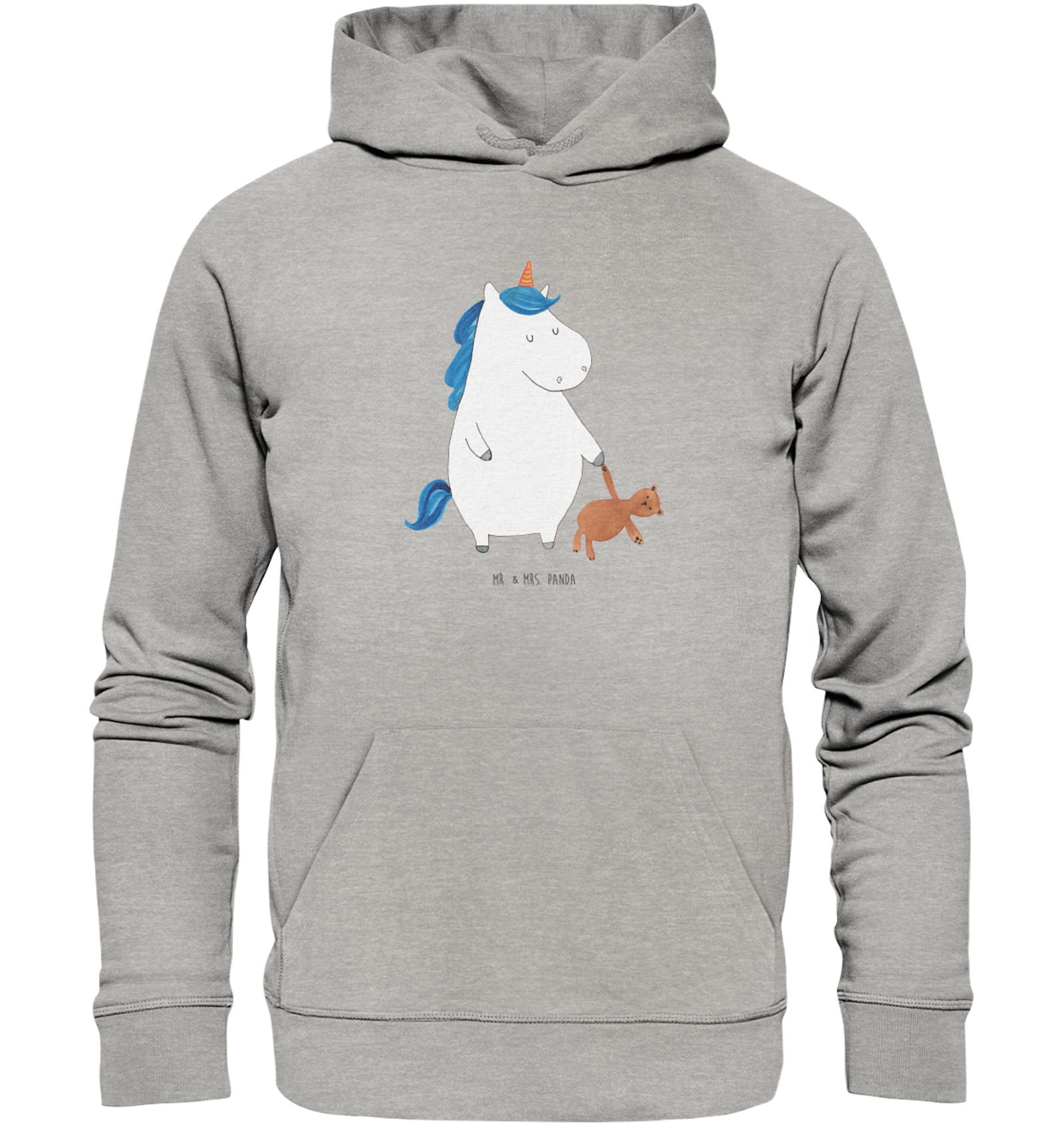 Organic Hoodie Einhorn Teddy Größe XS - Geschenk Unicorn Frauen Kapuzenpullover