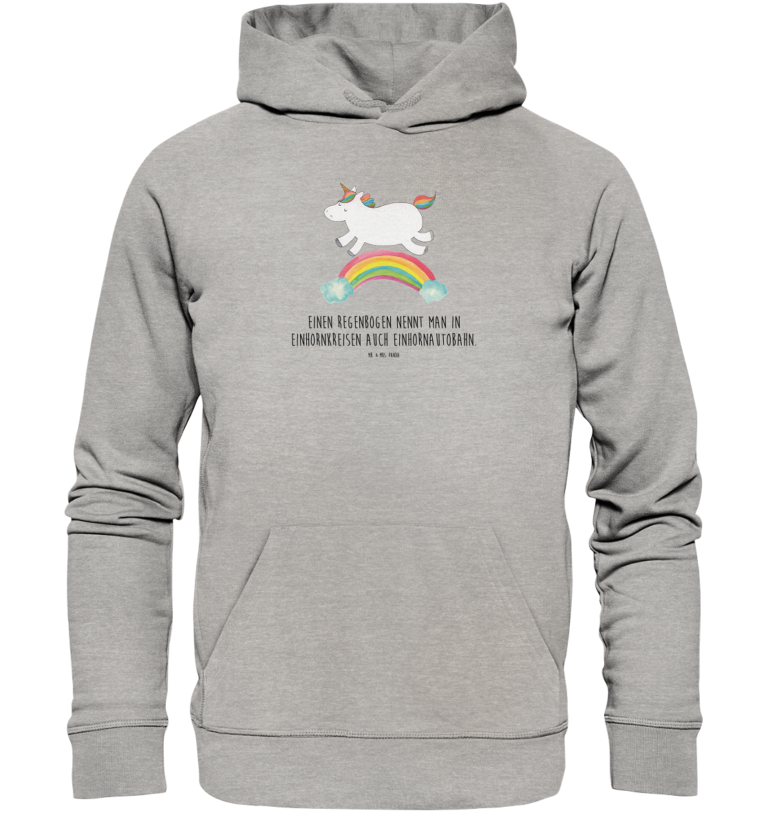Organic Hoodie Einhorn Regenbogen Größe XS - Geschenk Frauen Kapuzenpullover