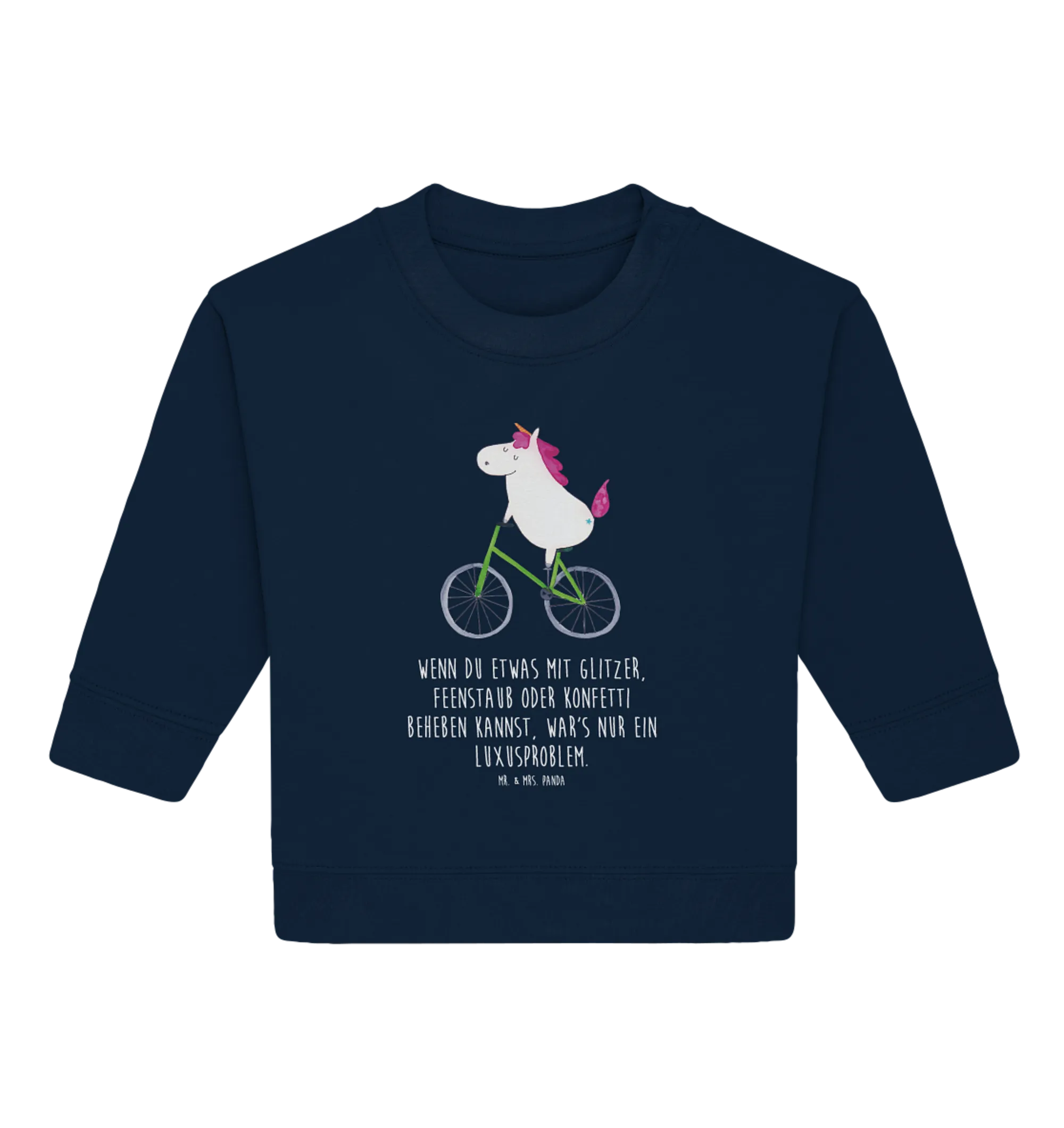 Organic Baby Pullover Einhorn Radfahrer