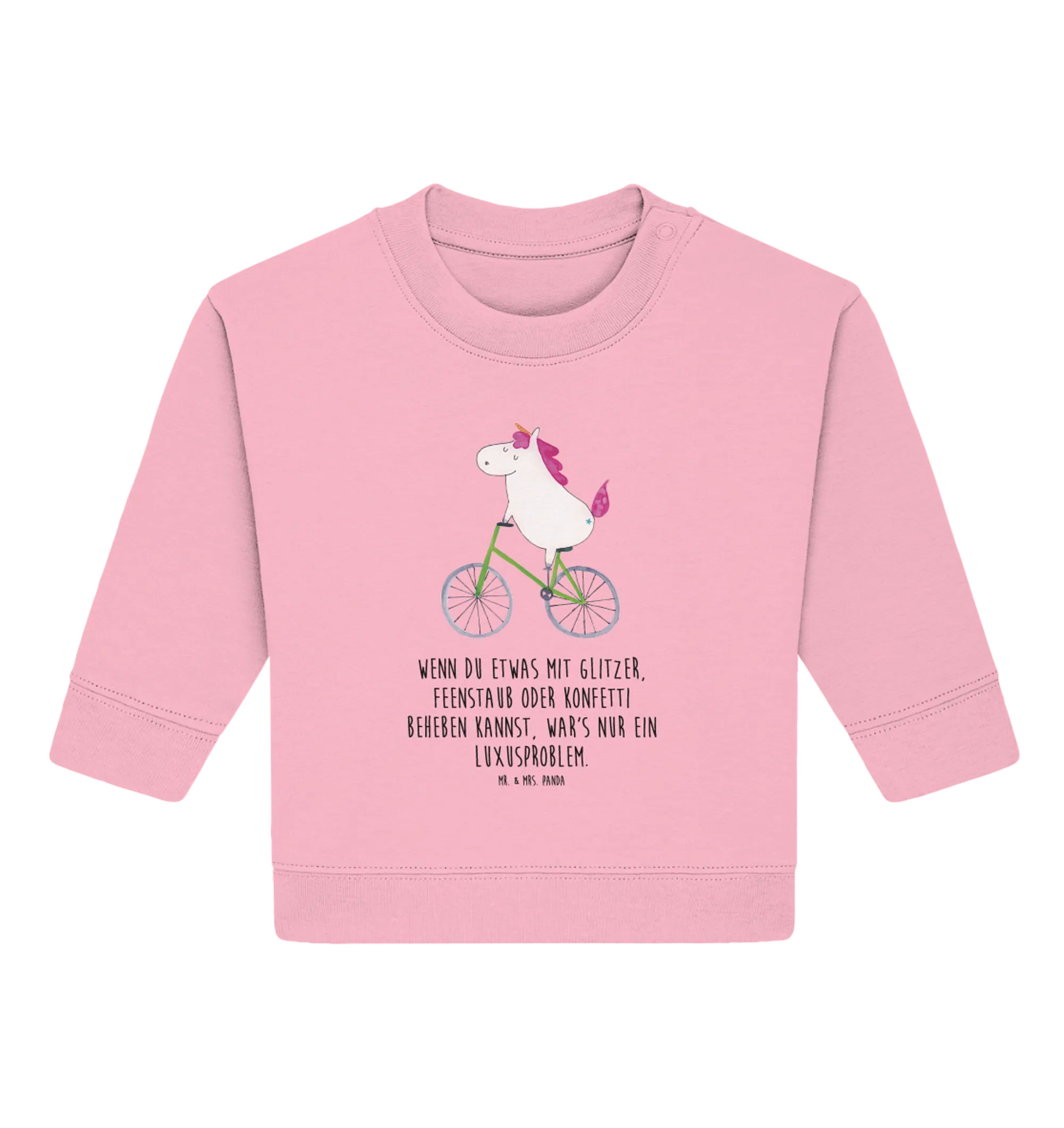 Organic Baby Pullover Einhorn Radfahrer