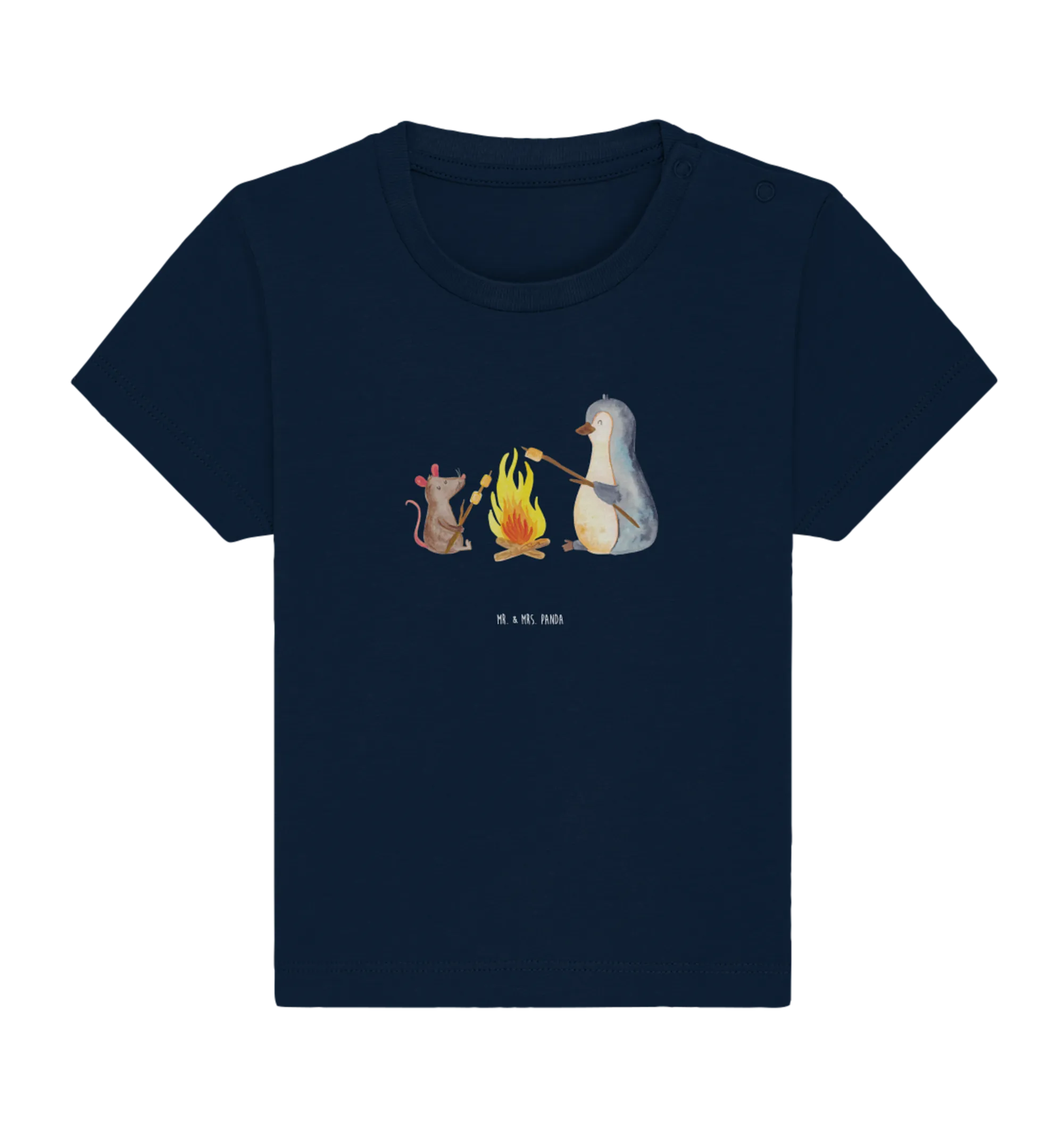 Organic Baby Shirt Pinguin Lagerfeuer