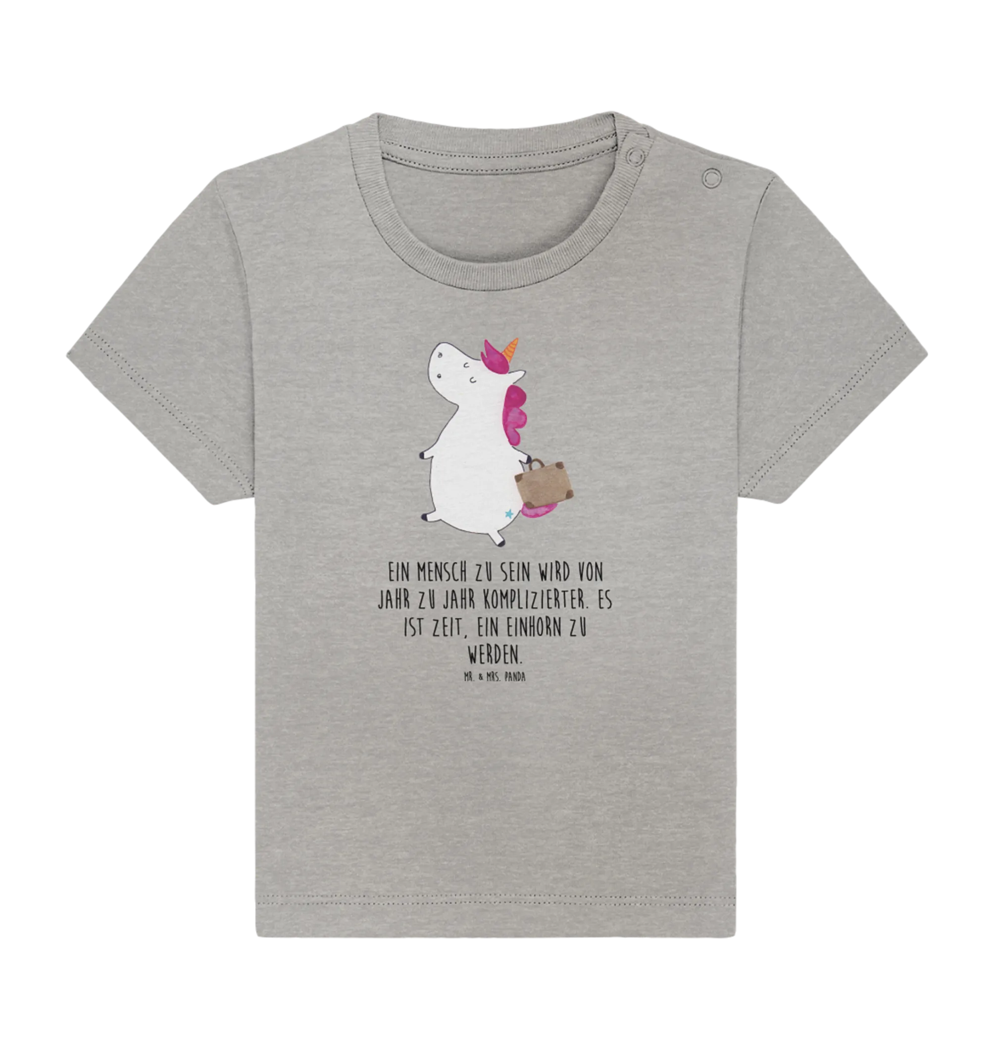 Organic Baby Shirt Einhorn Koffer