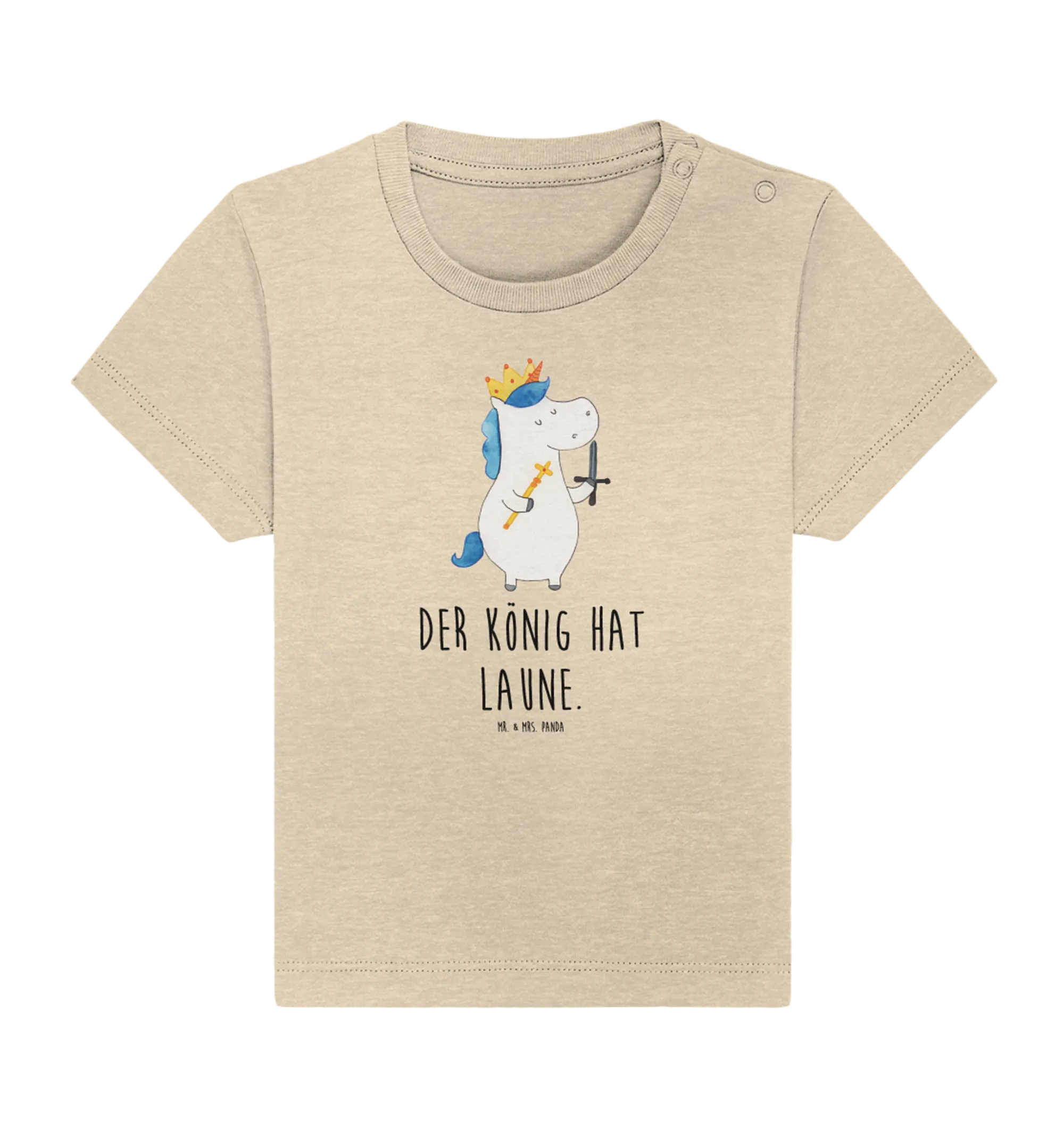 Organic Baby Shirt Einhorn König mit Schwert