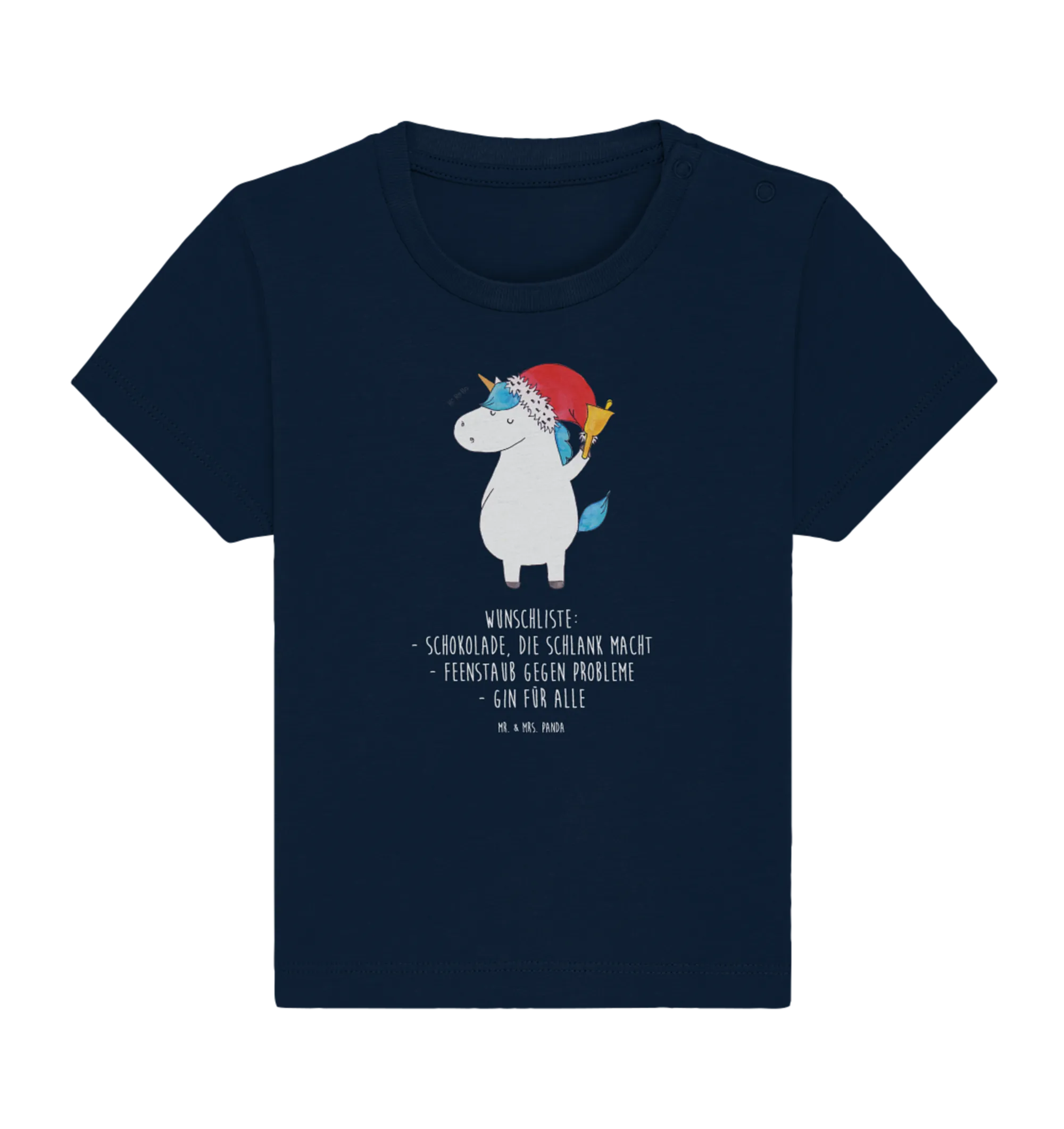 Organic Baby Shirt Einhorn Weihnachtsmann