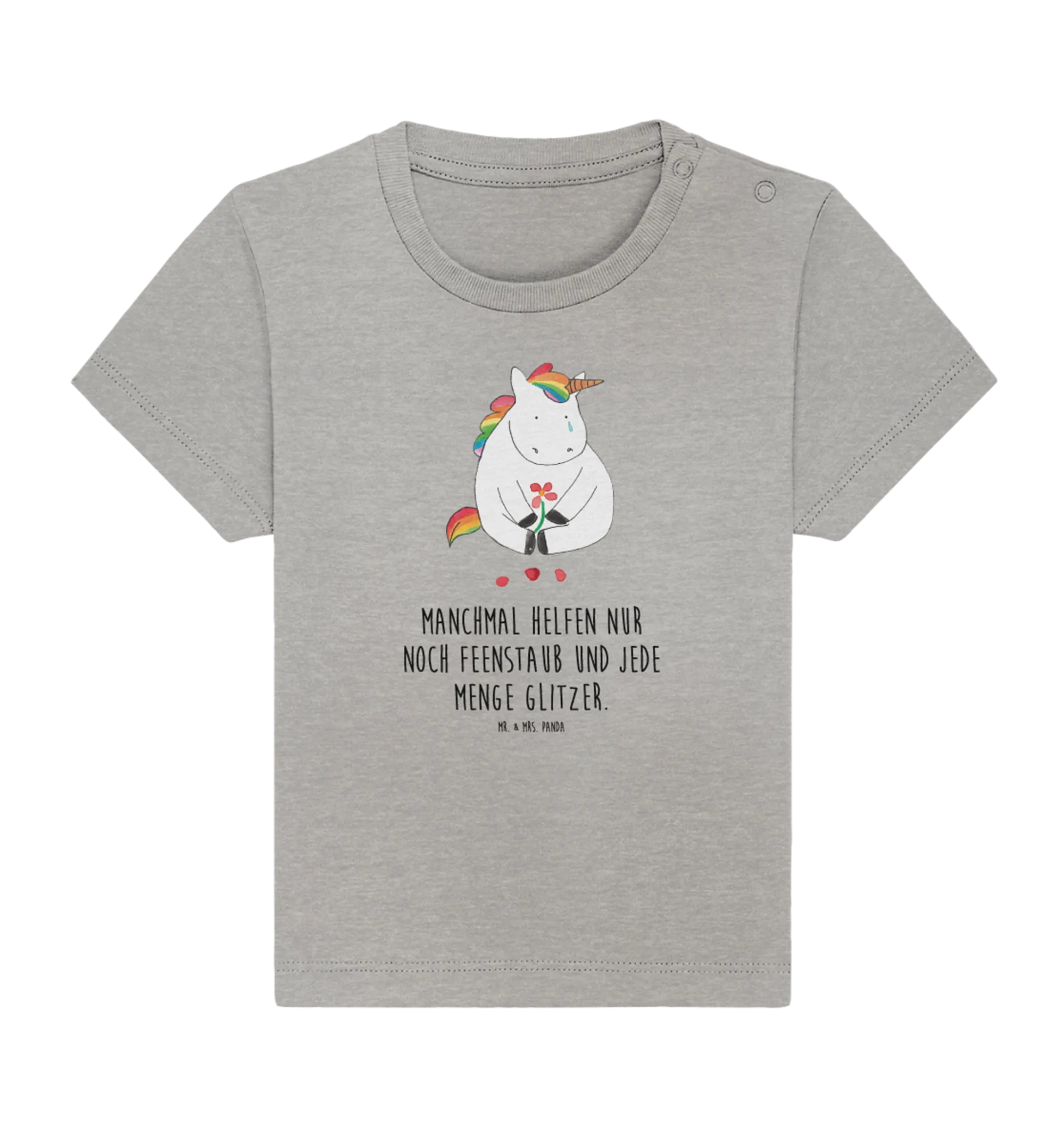 Organic Baby Shirt Einhorn Traurig