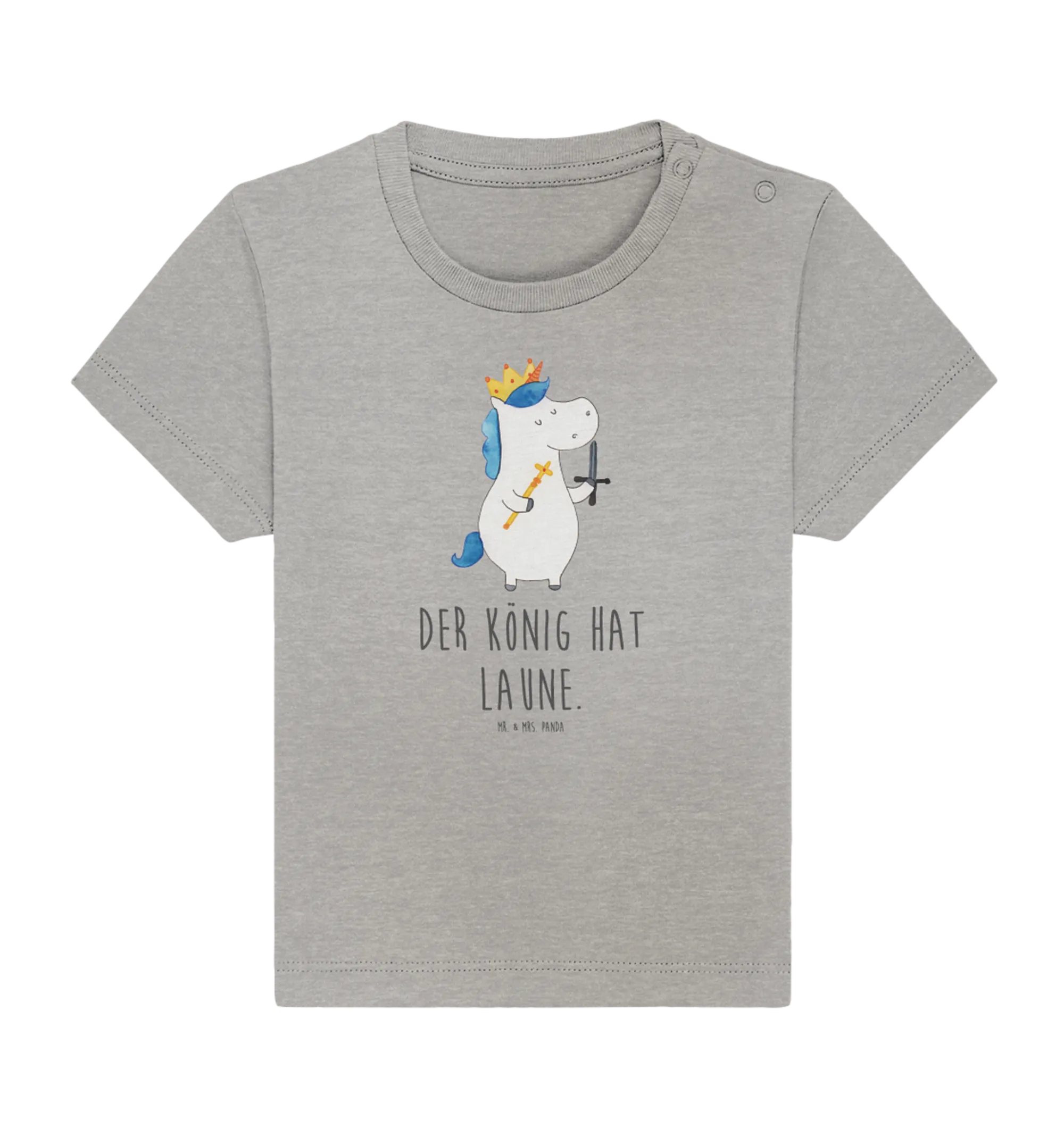 Organic Baby Shirt Einhorn König mit Schwert