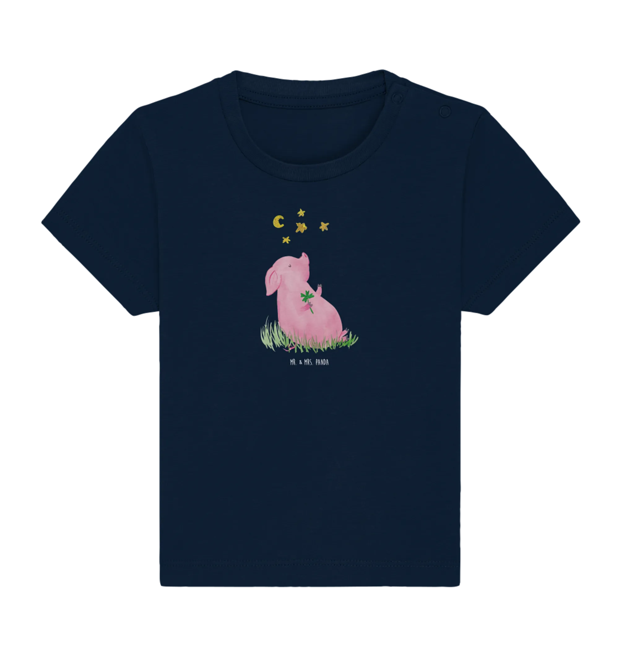 Organic Baby Shirt Schwein Glück