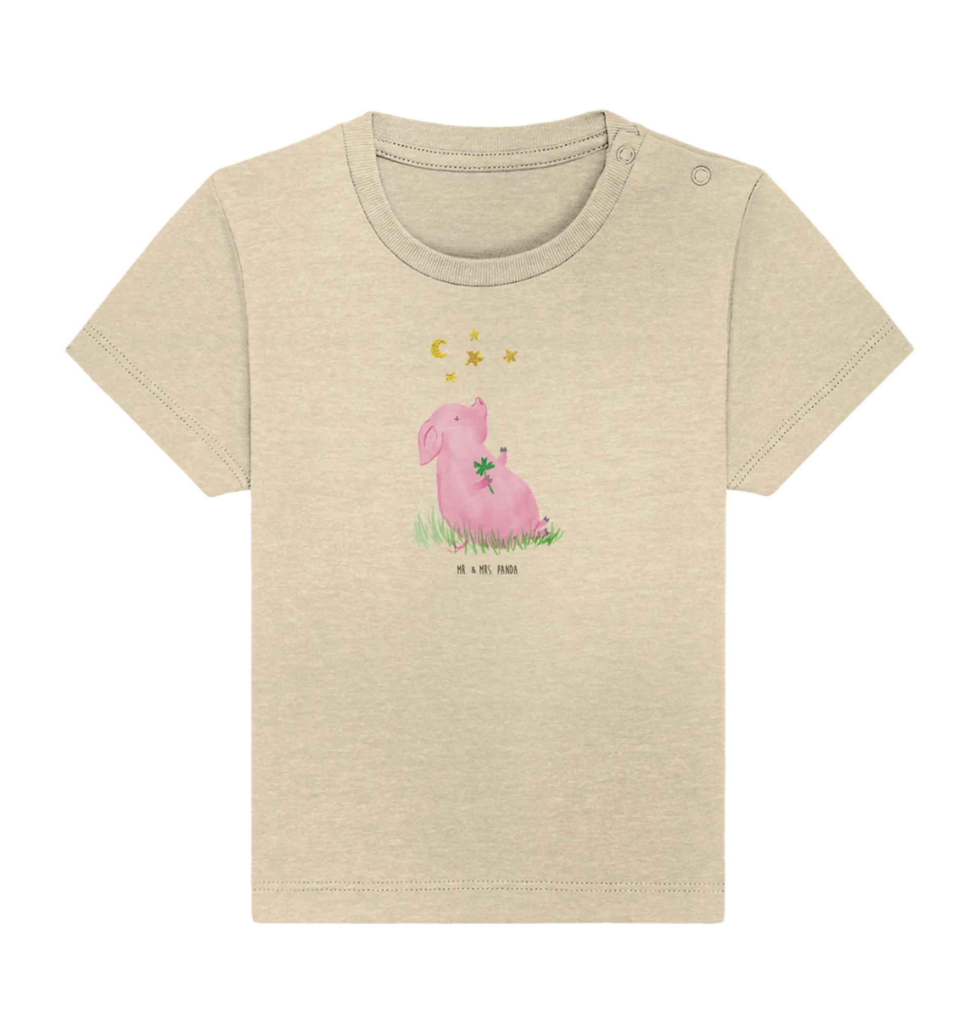 Organic Baby Shirt Schwein Glück