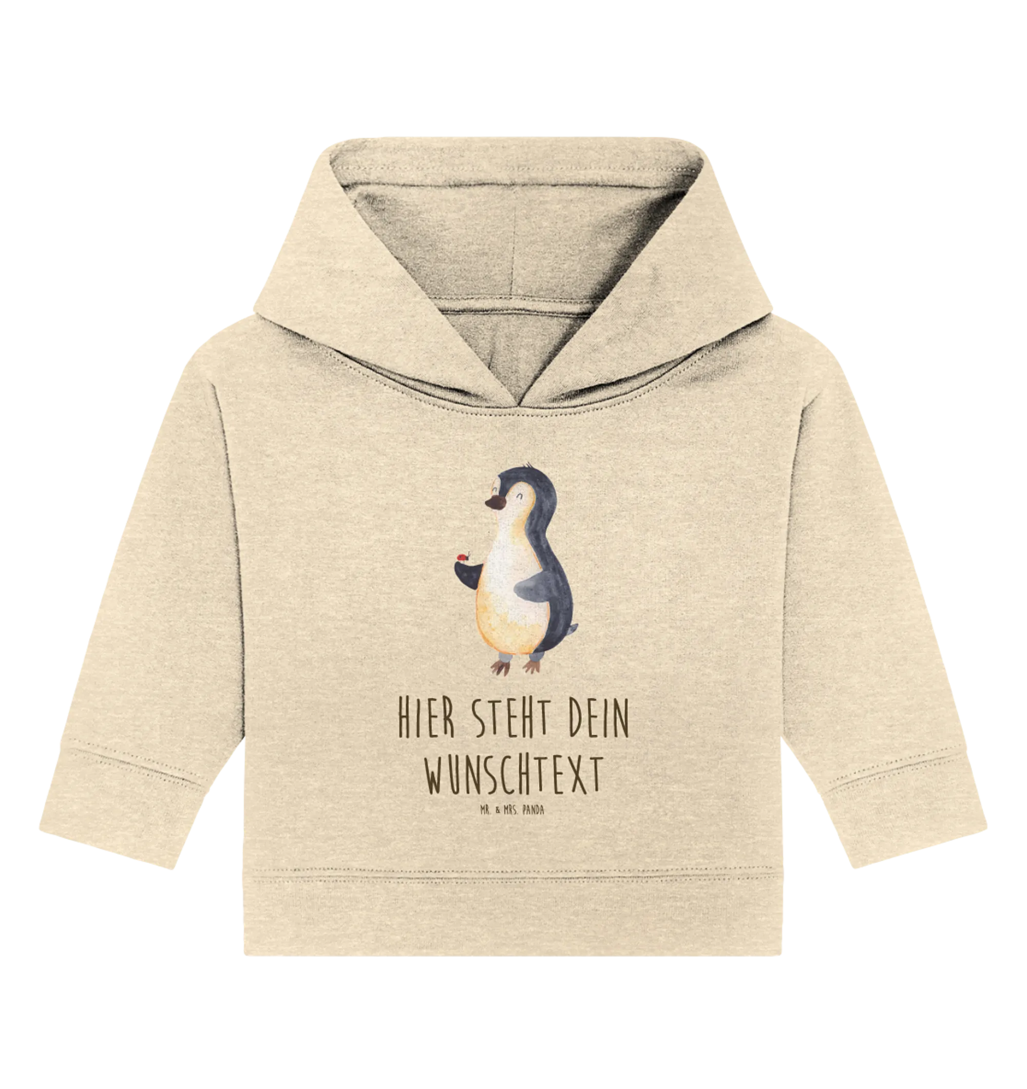 Personalisierter Baby Hoodie Pinguin Marienkäfer