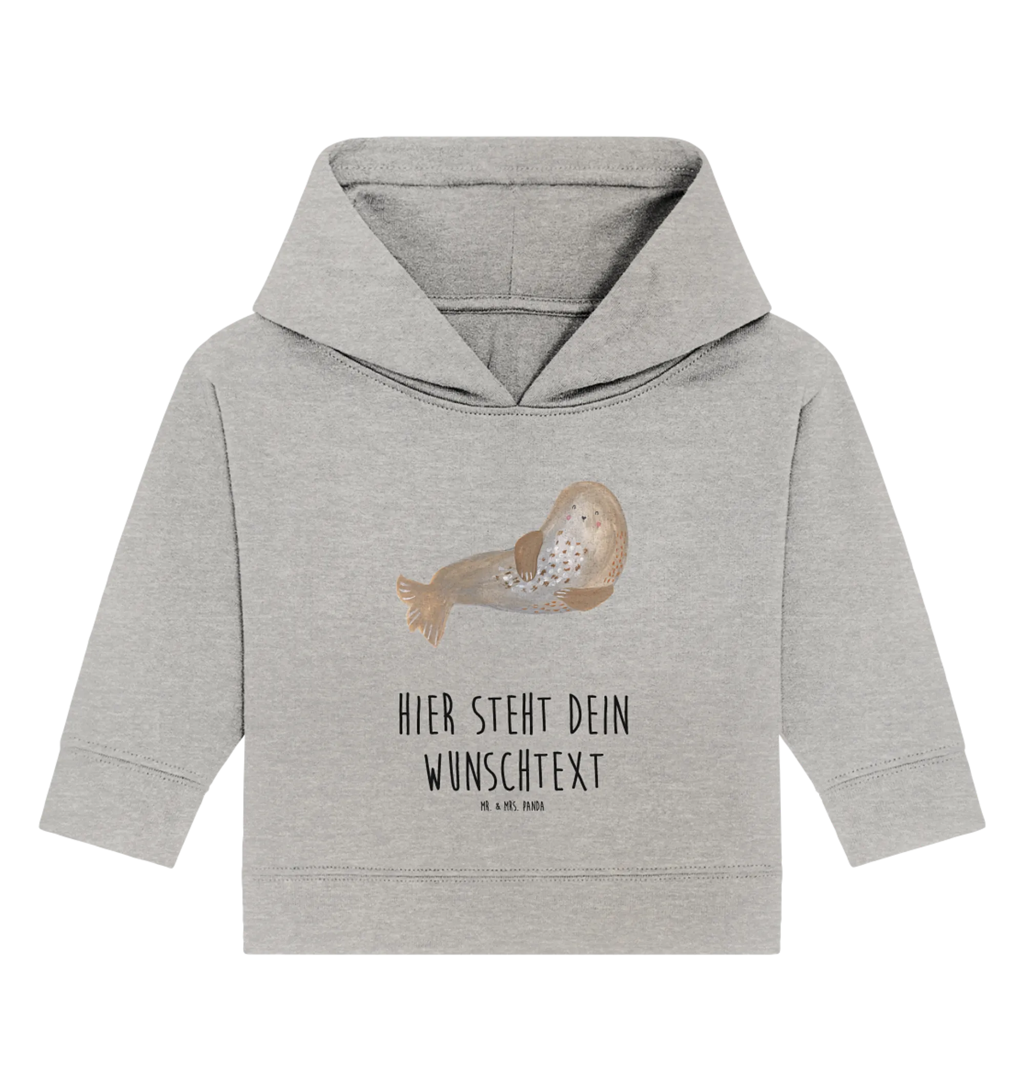 Personalisierter Baby Hoodie Robbe Lachen