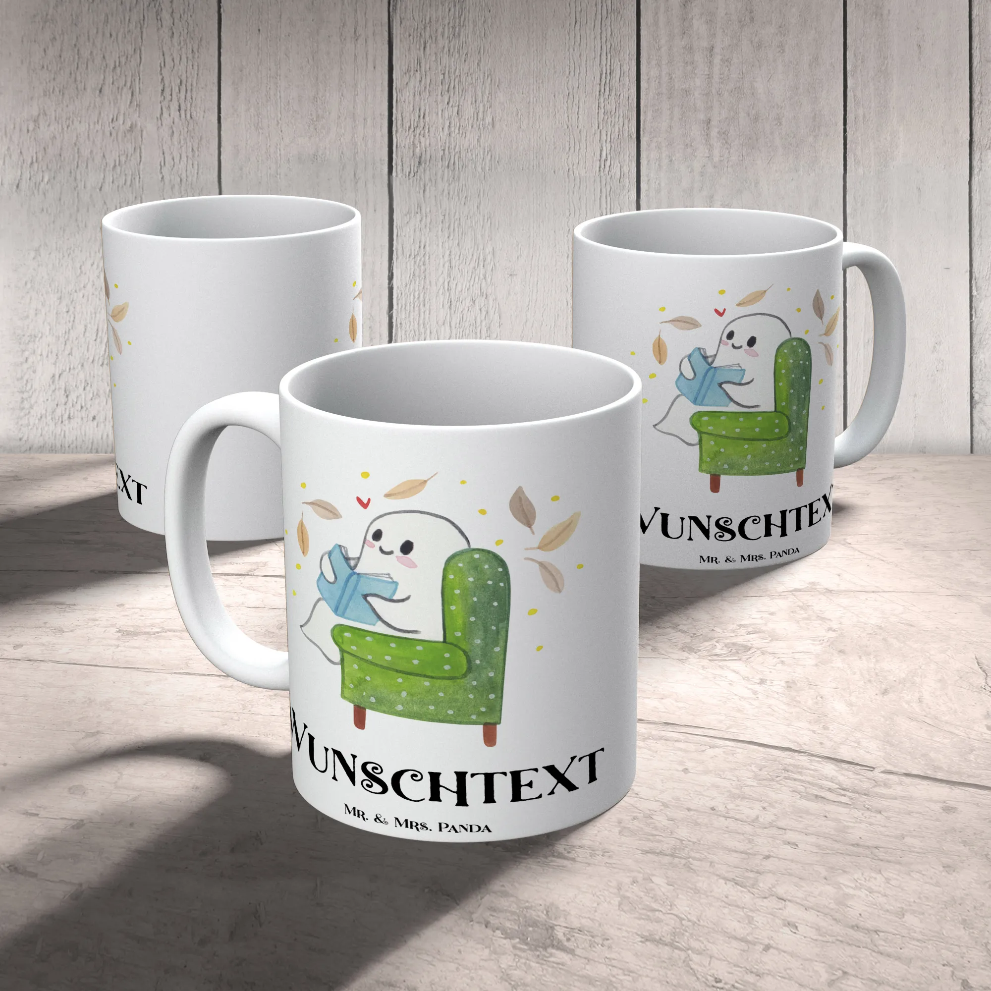 Personalisierte Tasse Gespenst  Buch